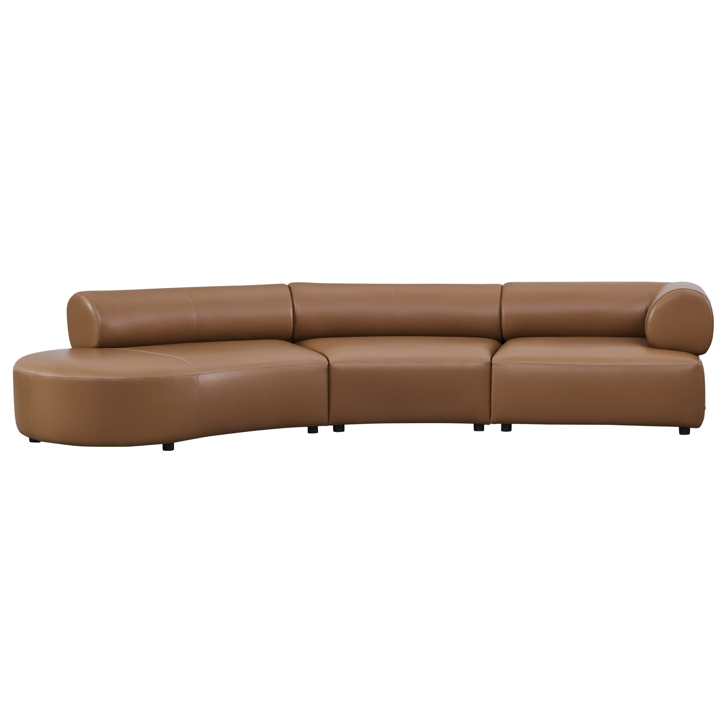 Stuart Contemporary Leather Left Facing Chaise Sectional Sofa