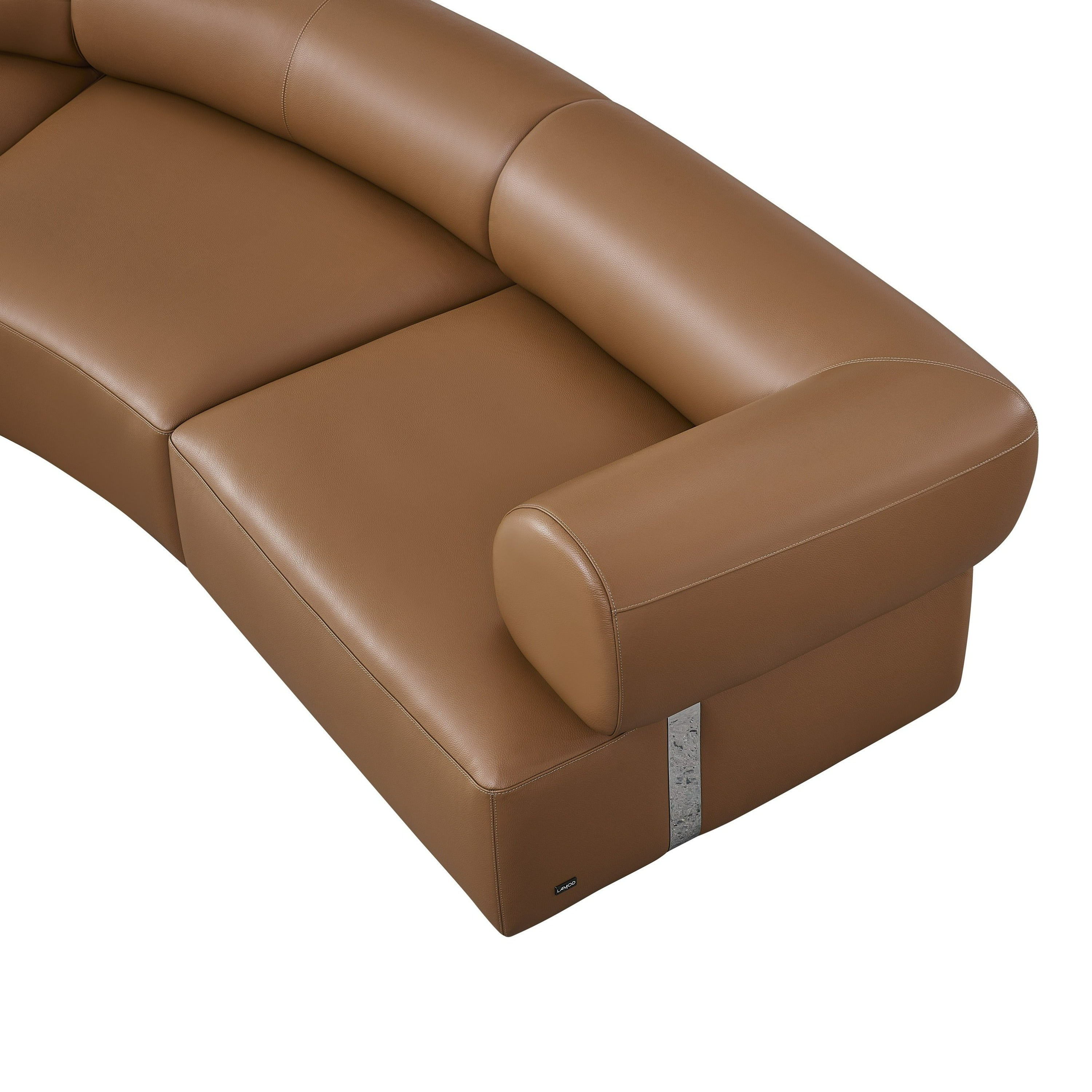 Stuart Contemporary Leather Left Facing Chaise Sectional Sofa