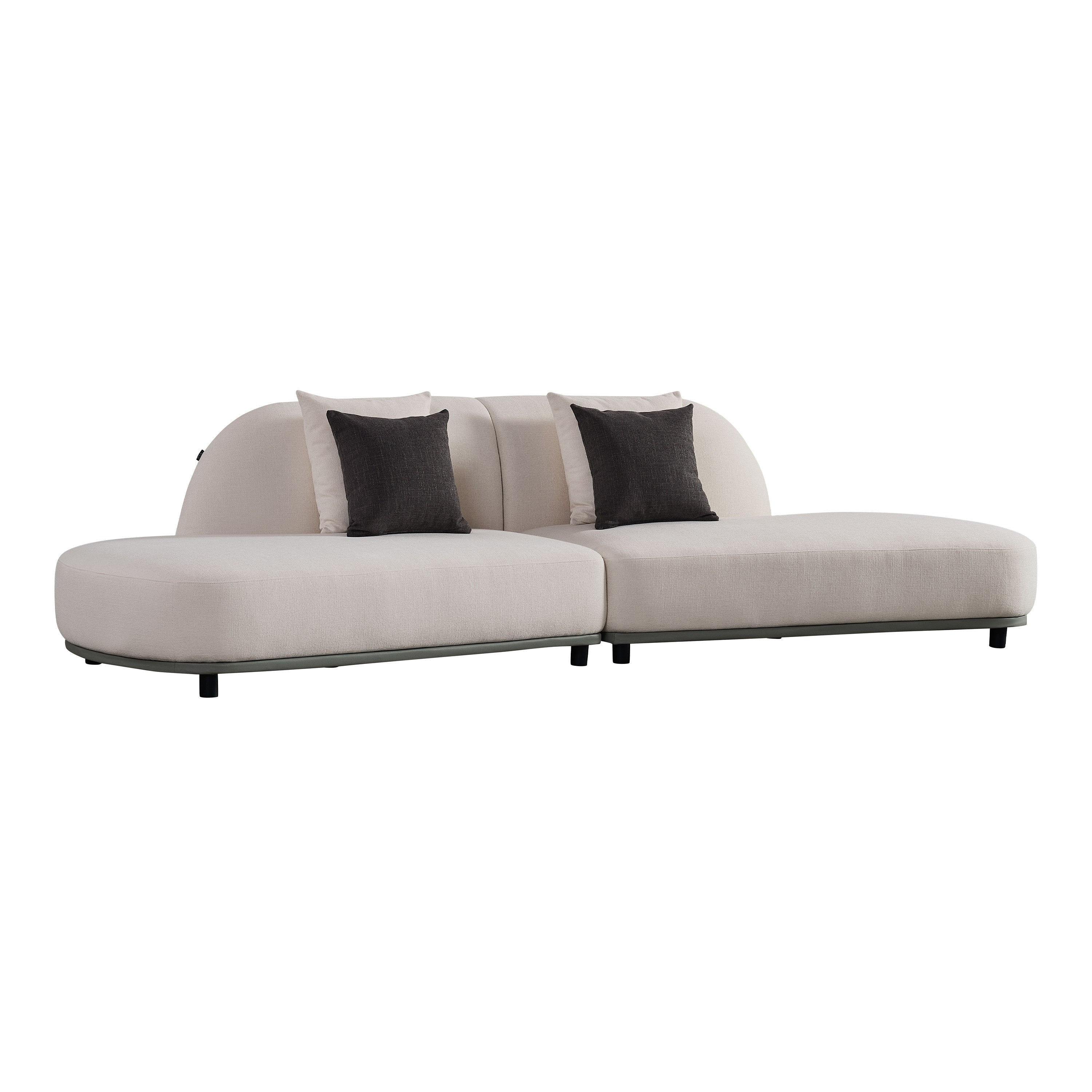 Falcone Contemporary Bonded Leather Curved Sectional Sofa