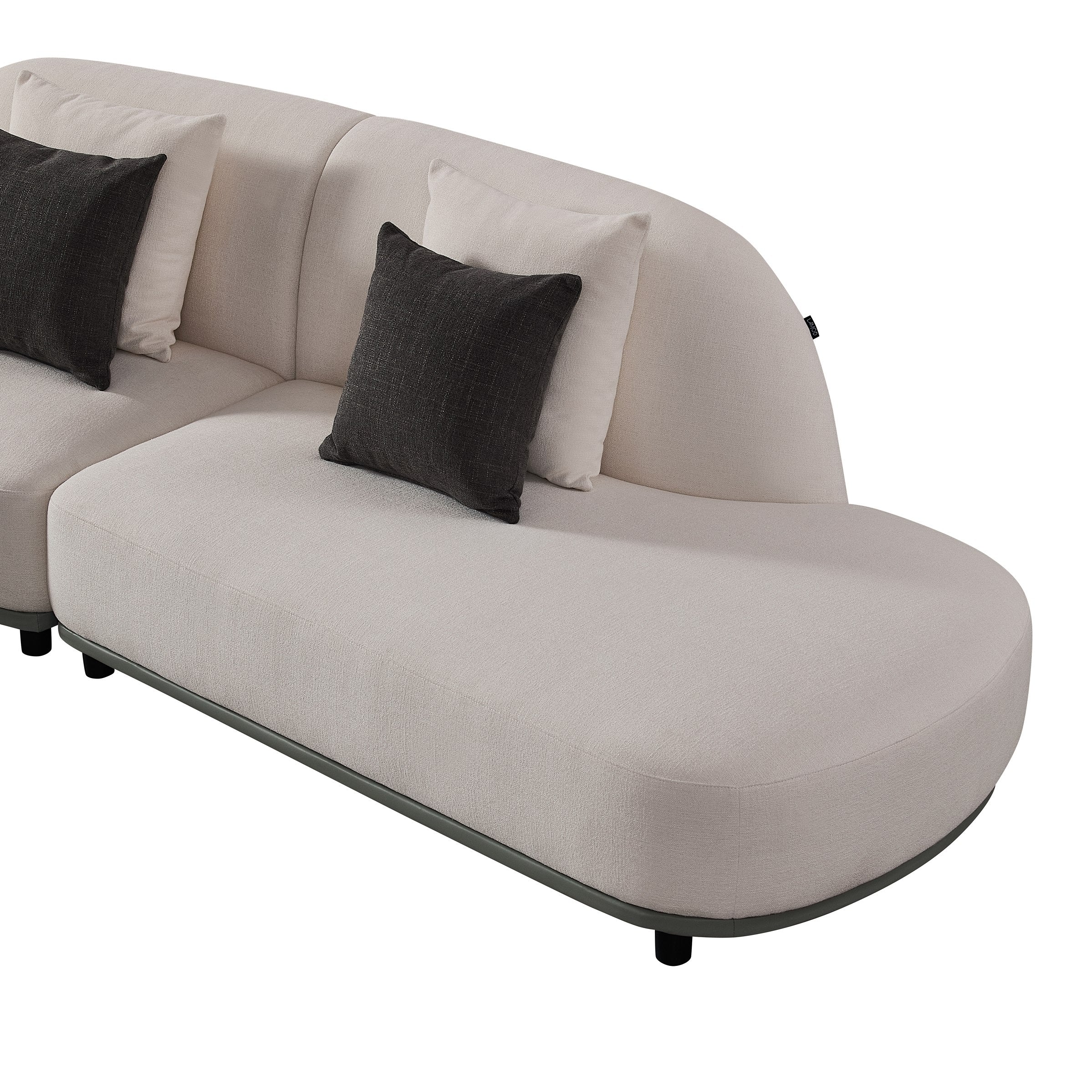 Falcone Contemporary Bonded Leather Curved Sectional Sofa