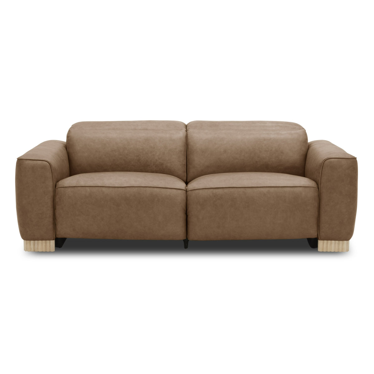 Nouveau Aris - Modern Leather Sofa with 2 Power Recliners and Headrests