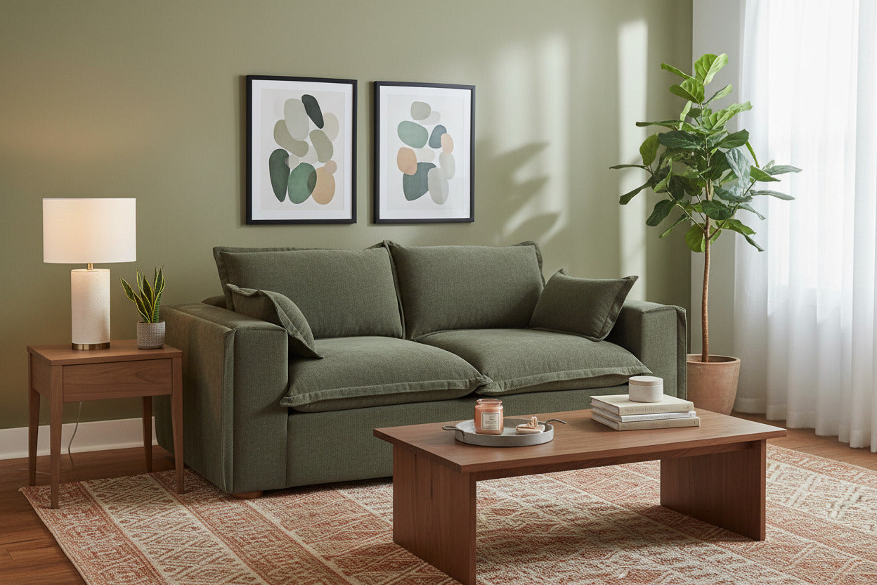Durbin Modern Fabric Loveseat