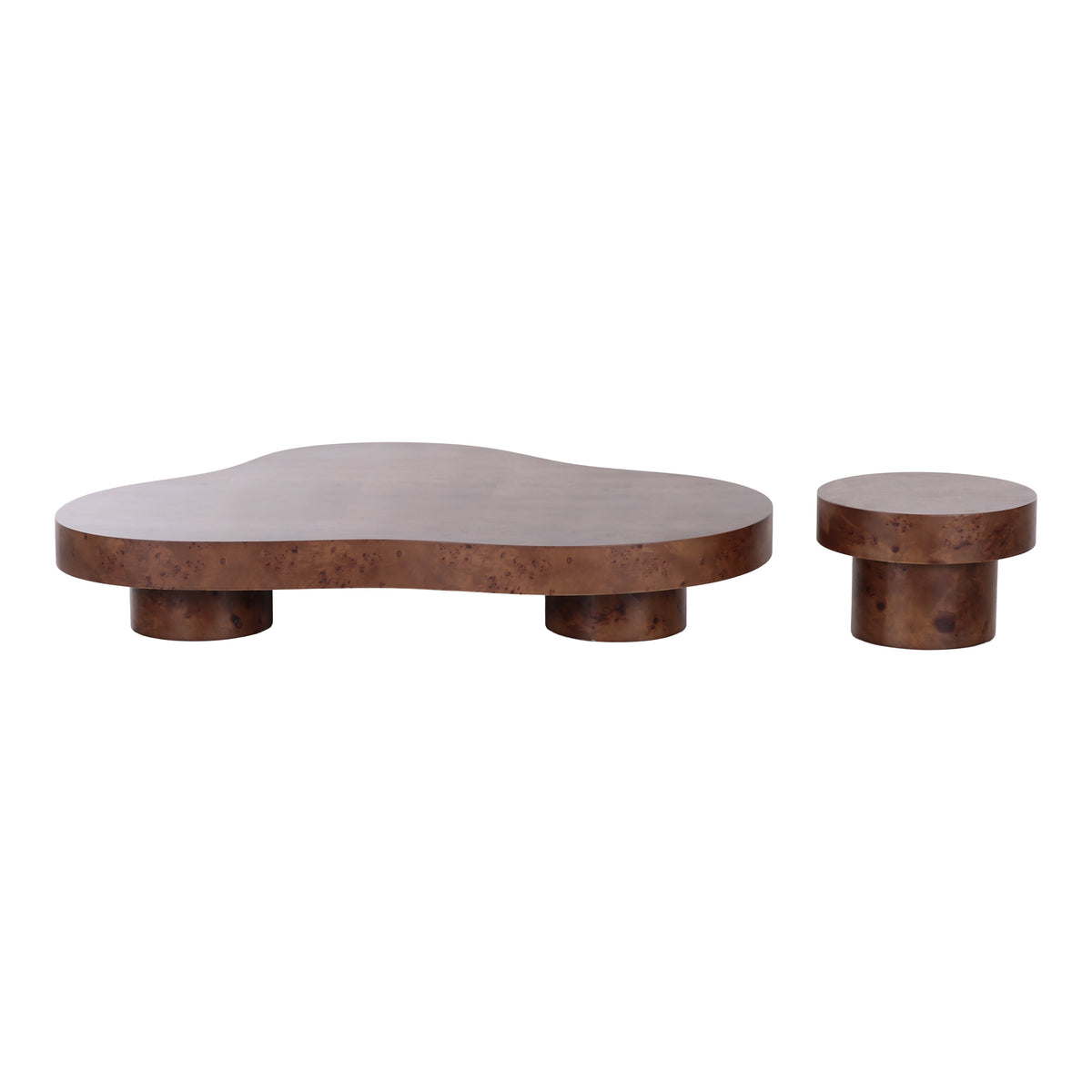 Nouveau Larch - Modern Dark Burl Nesting Table Set