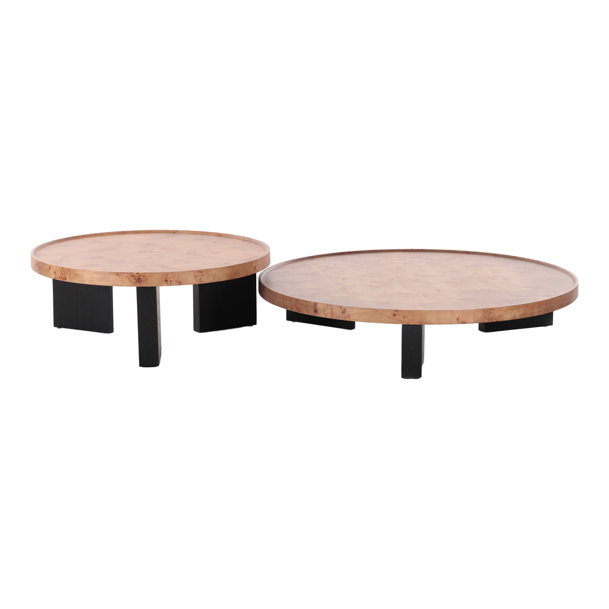 Nouveau Reza - Modern Burl Nesting Coffee Table Set