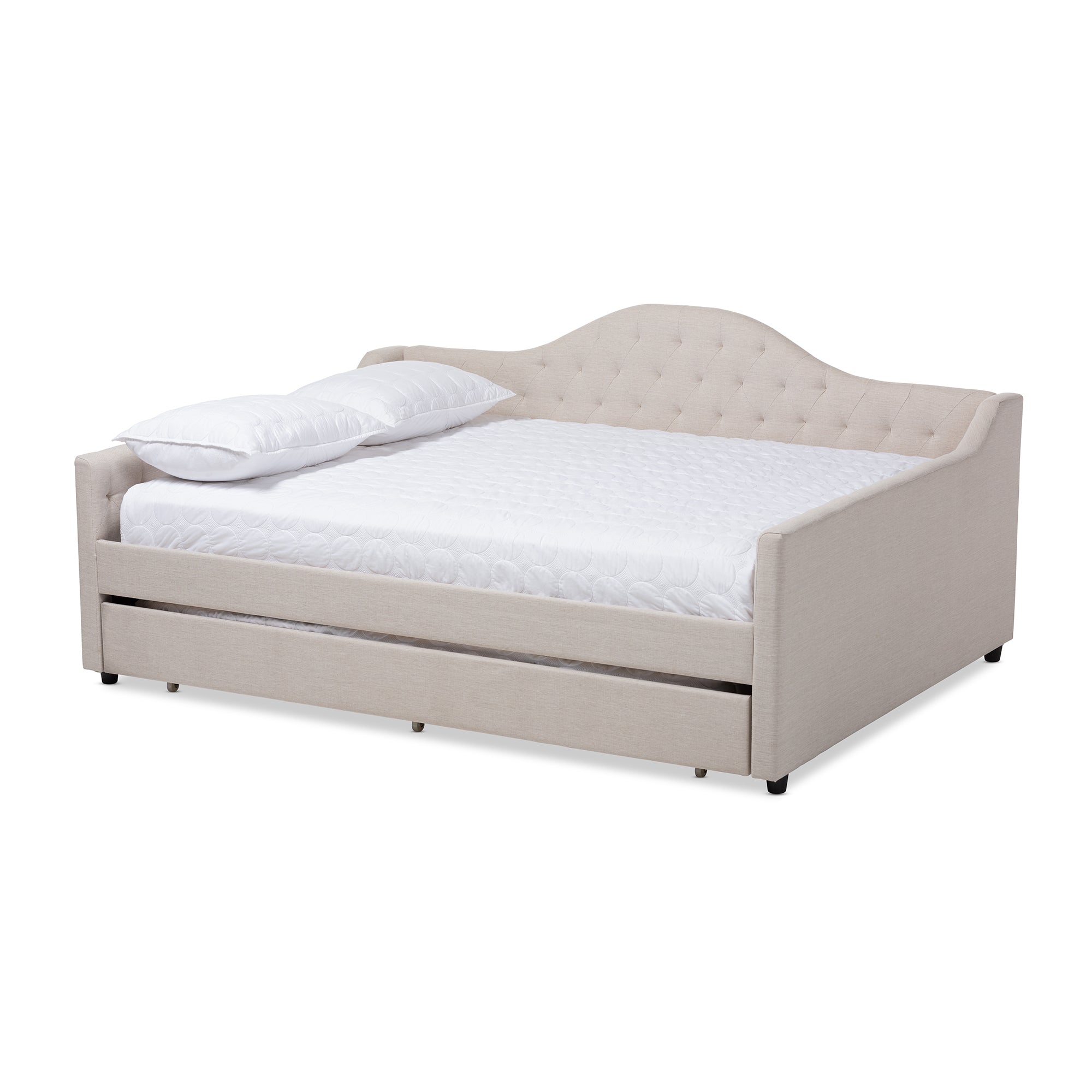 Eliza Modern and Contemporary Light Fabric Upholstered Daybed