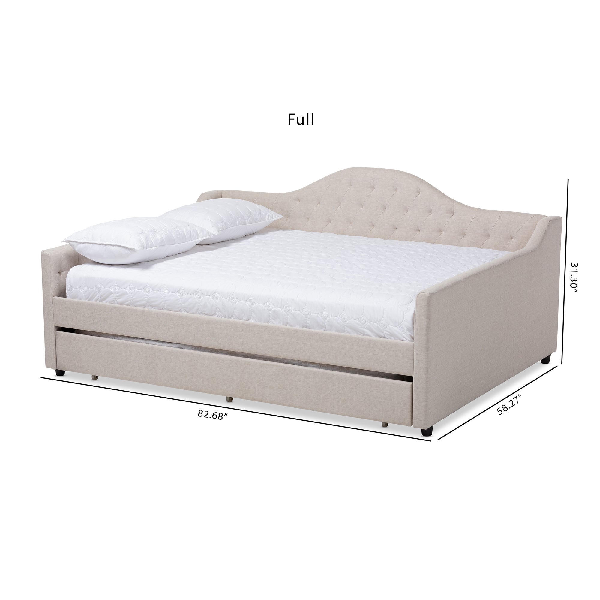 Eliza Modern and Contemporary Light Fabric Upholstered Daybed