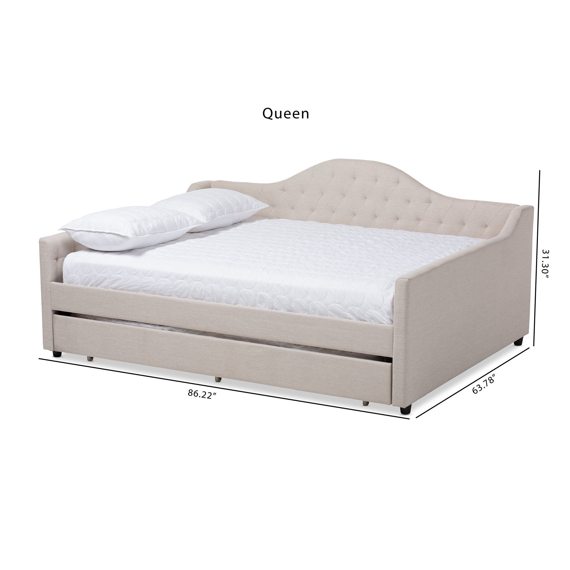Eliza Modern and Contemporary Light Fabric Upholstered Daybed