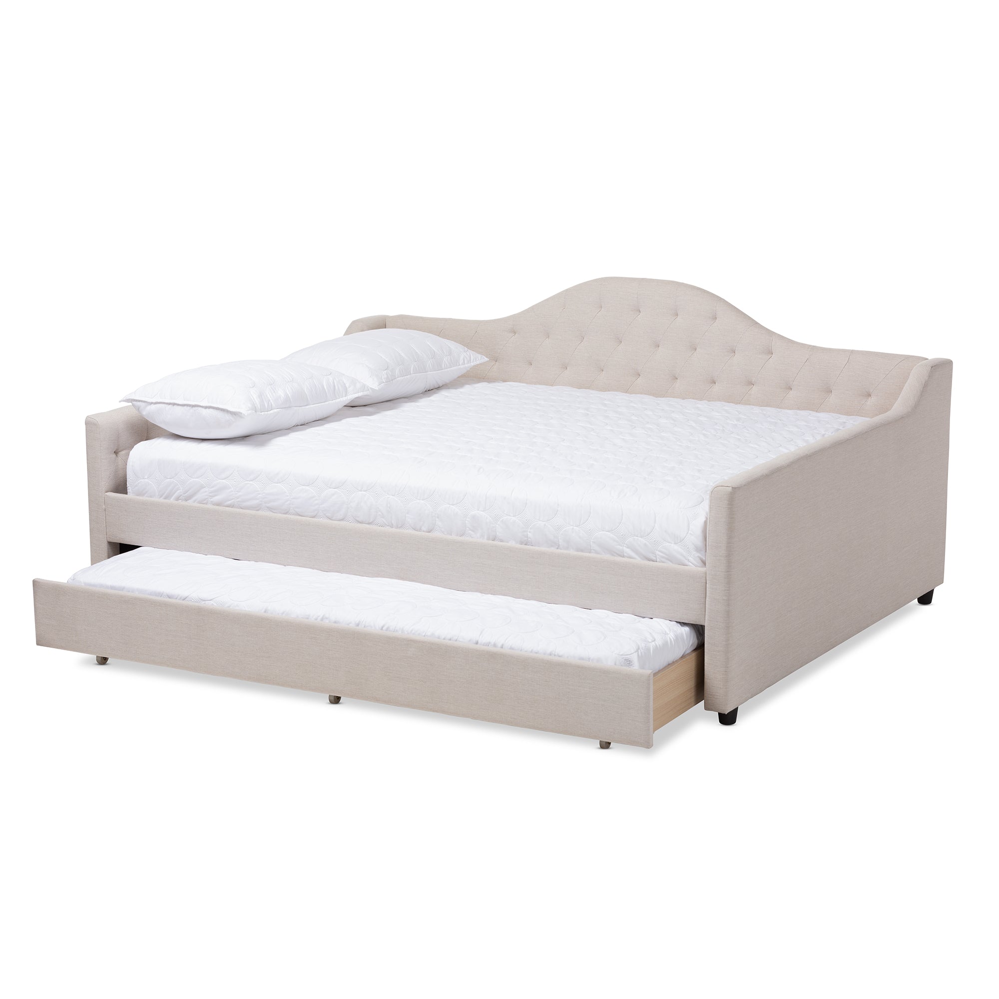 Eliza Modern and Contemporary Light Fabric Upholstered Daybed
