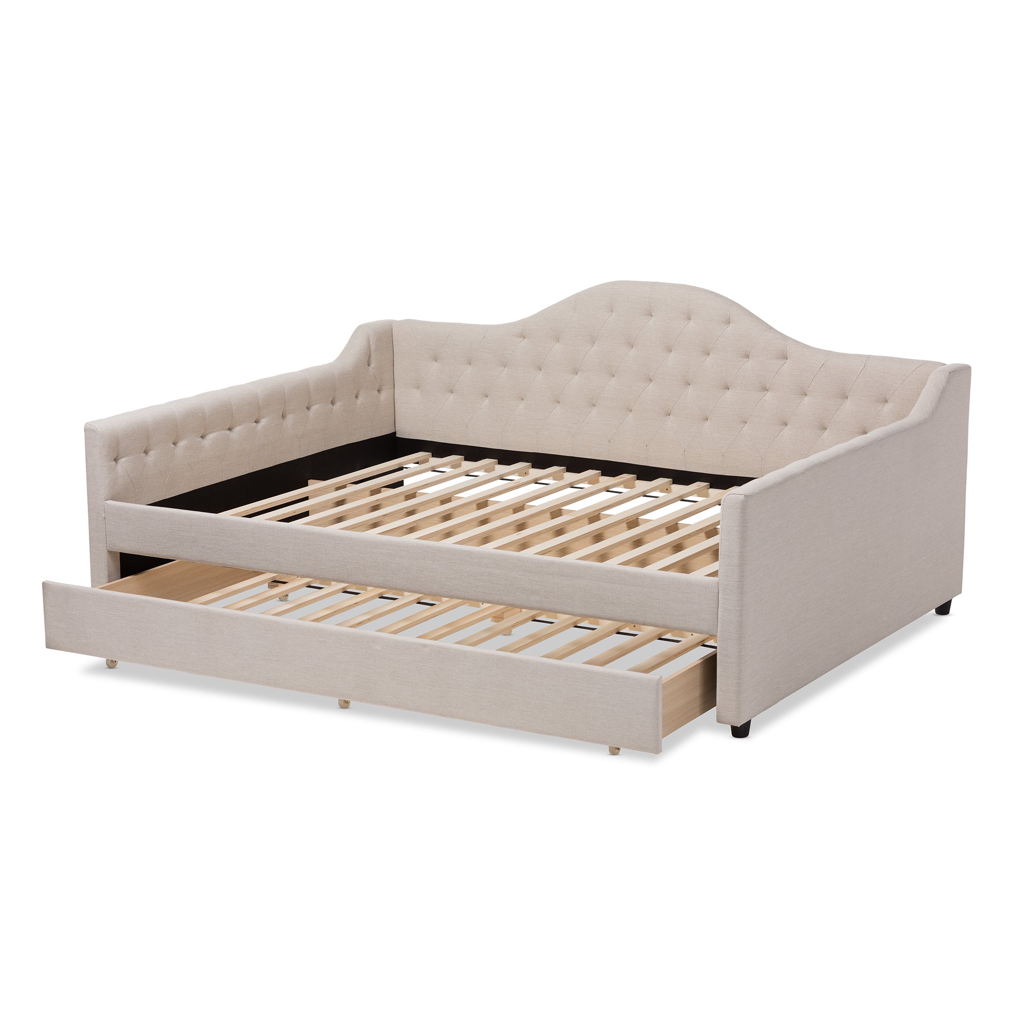 Eliza Modern and Contemporary Light Fabric Upholstered Daybed
