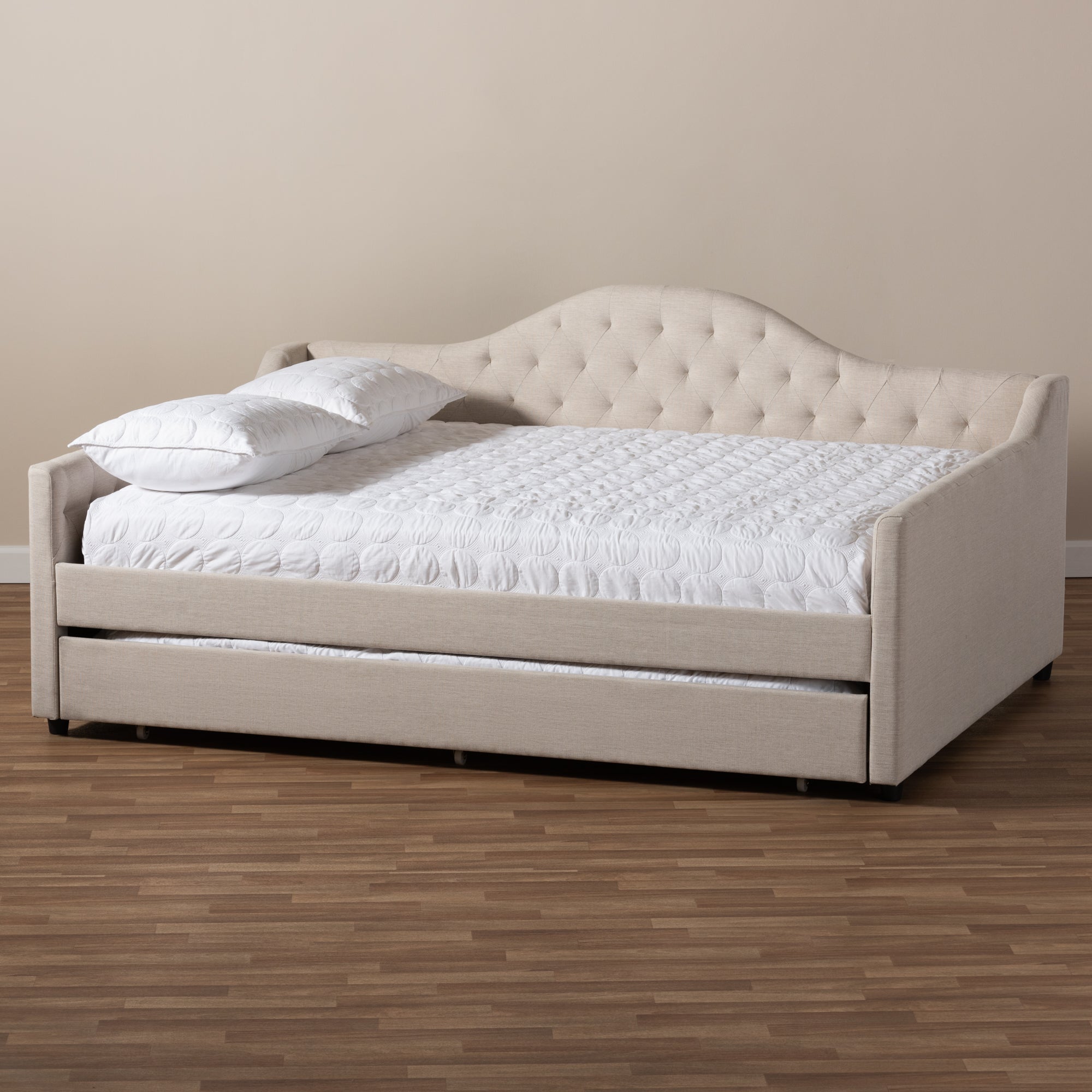 Eliza Modern and Contemporary Light Fabric Upholstered Daybed