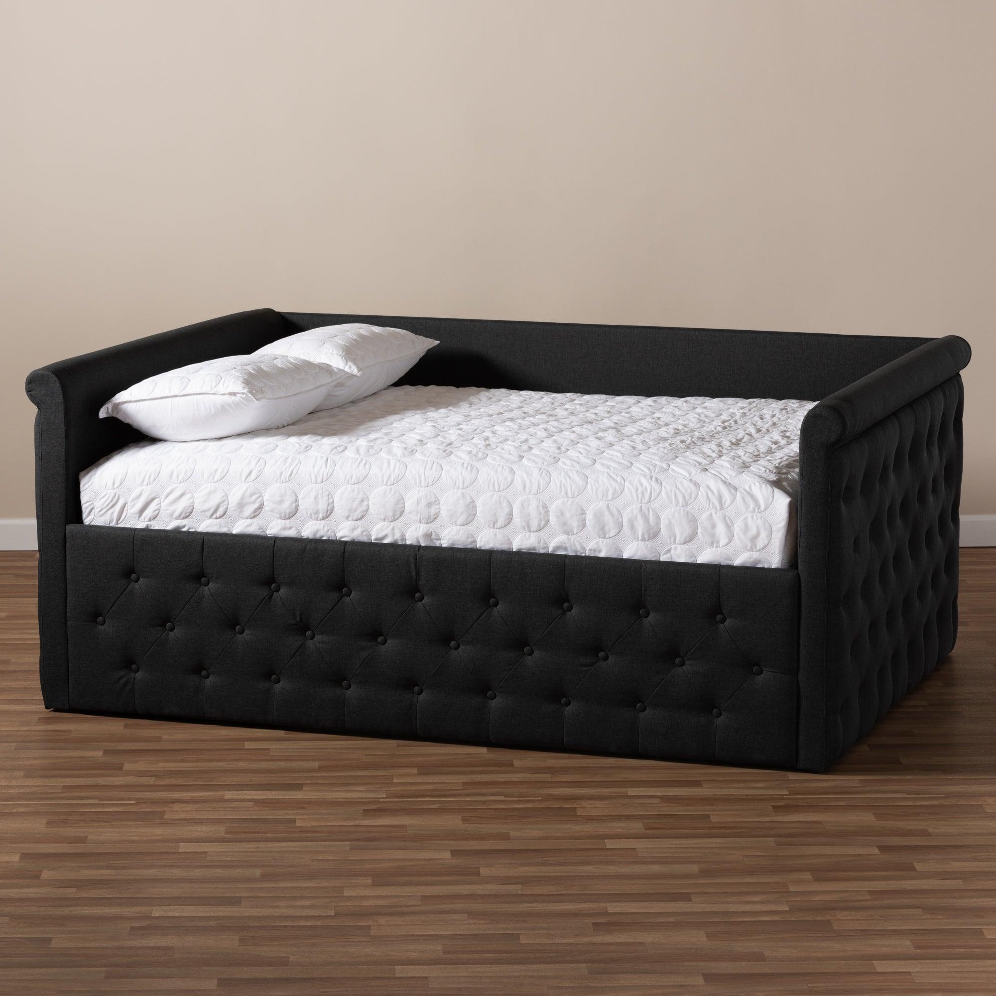 Amaya Modern and Contemporary Dark Fabric Upholstered Daybed