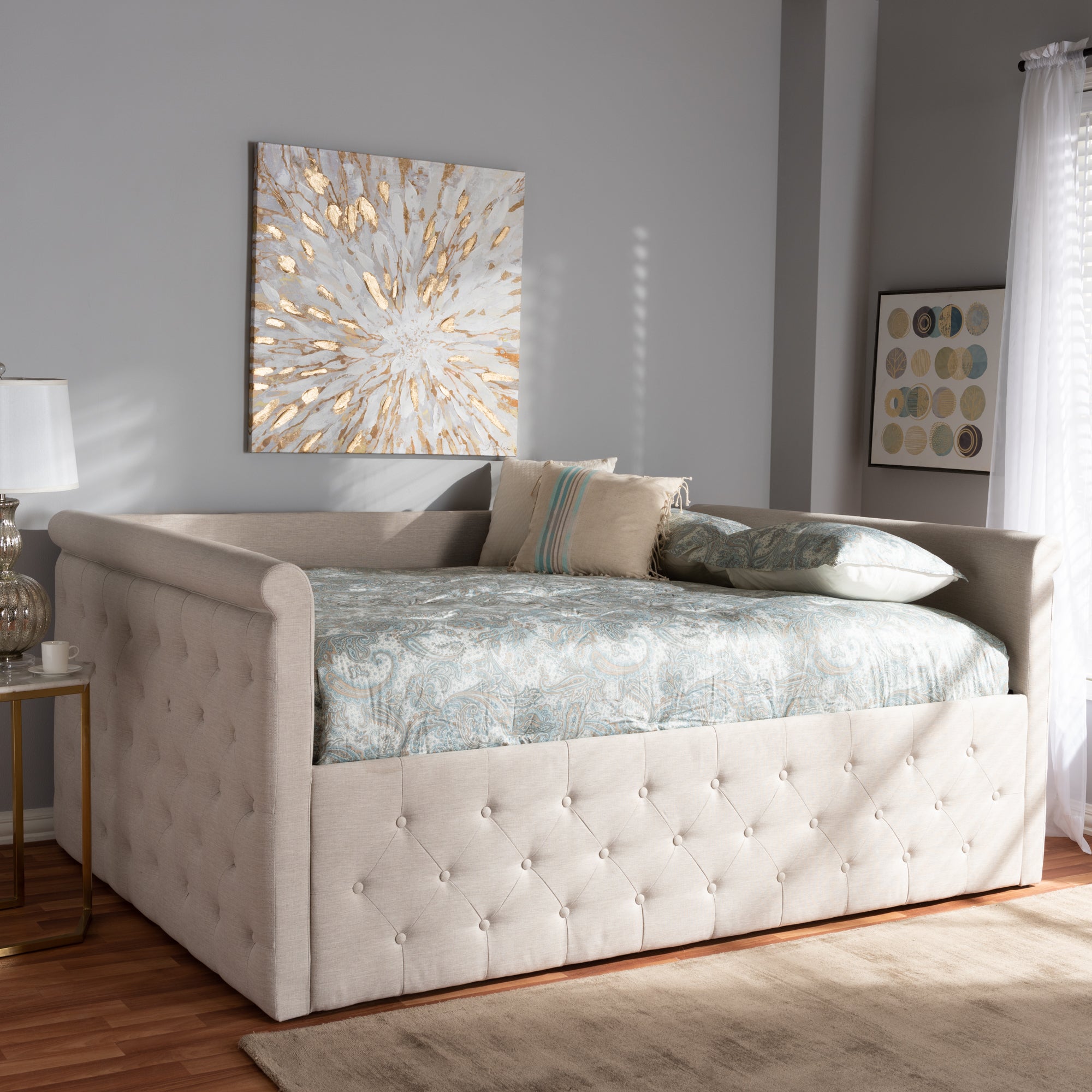 Amaya Modern and Contemporary Fabric Upholstered Daybed