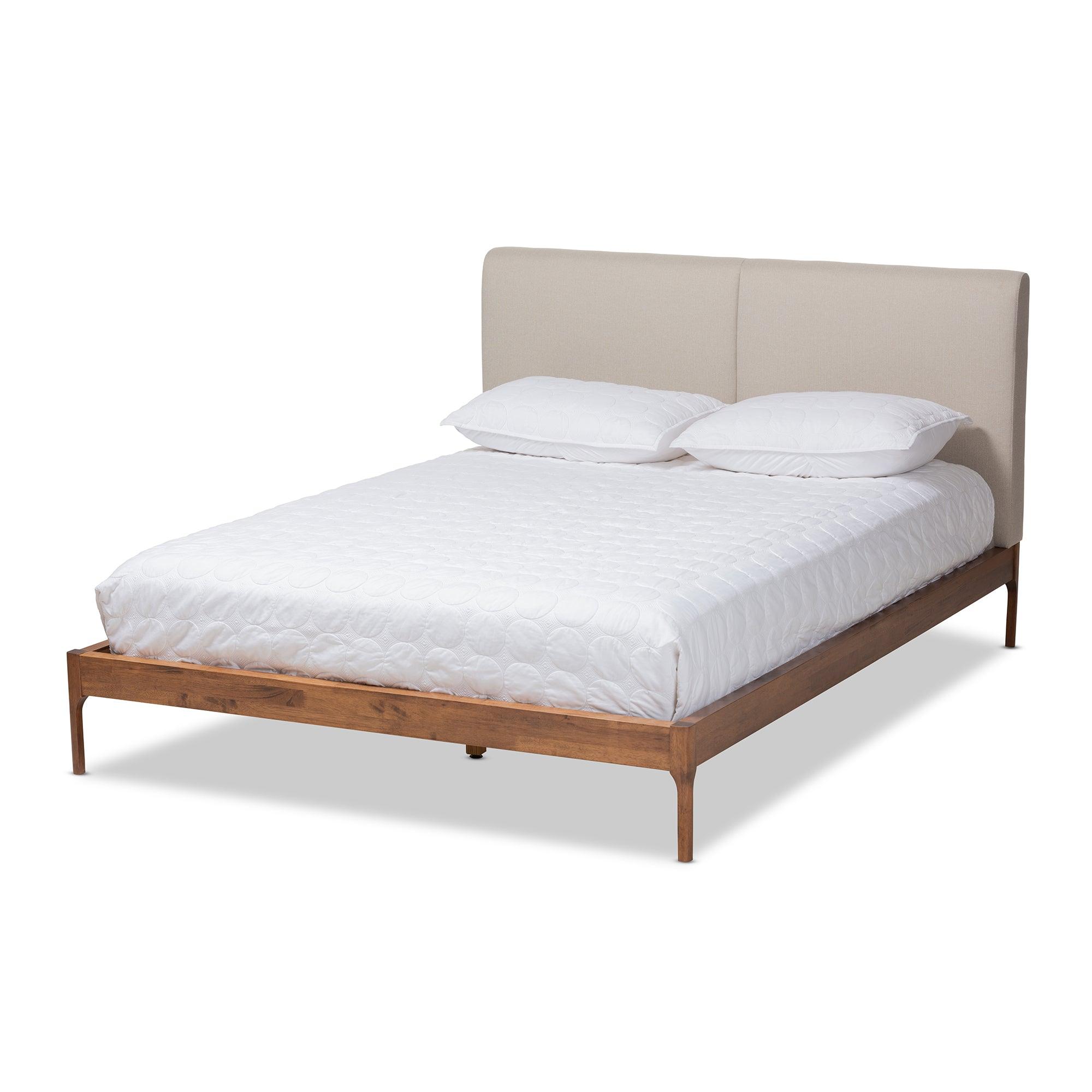 Aveneil Mid-Century Modern Fabric Upholstered Finished Platform Bed