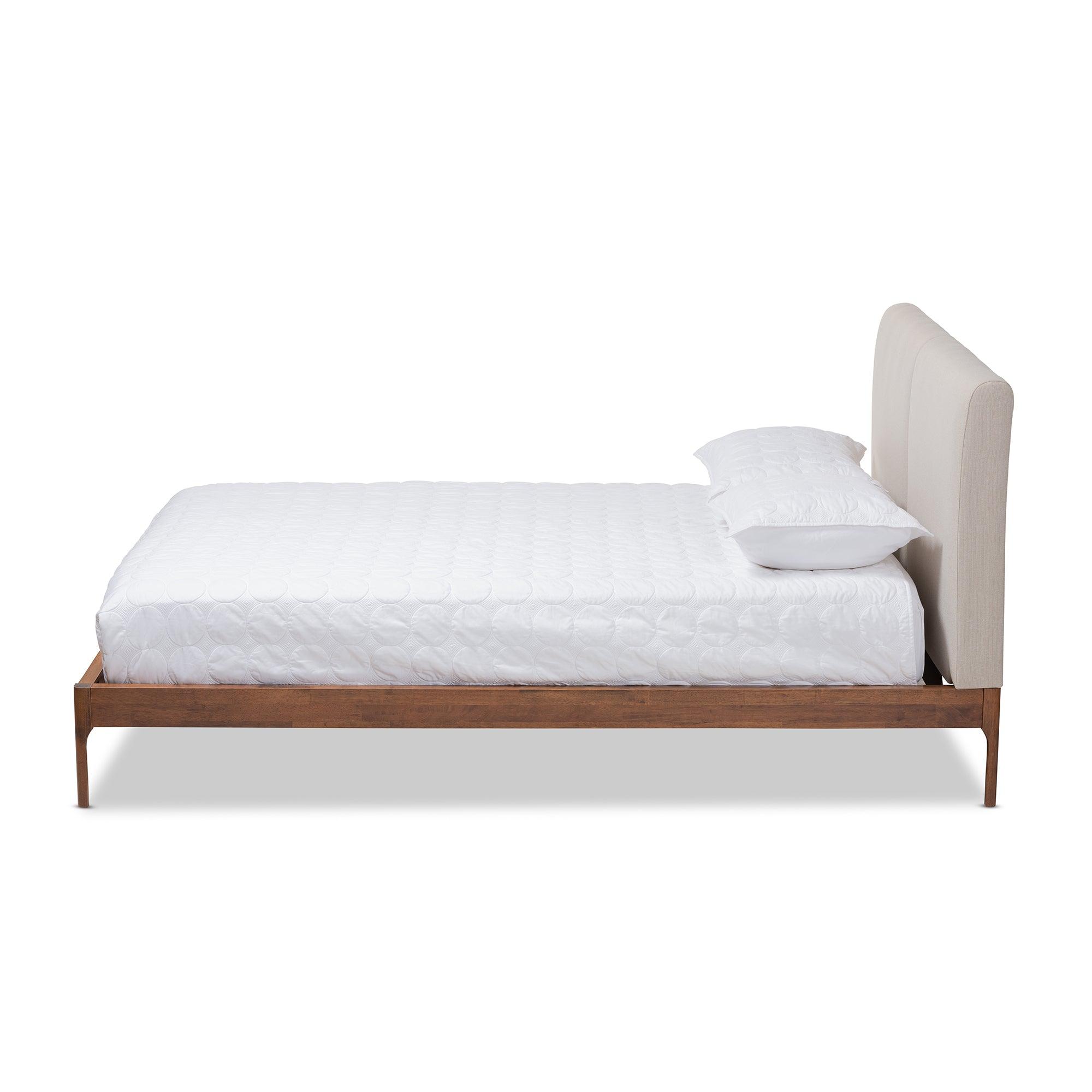 Aveneil Mid-Century Modern Fabric Upholstered Finished Platform Bed