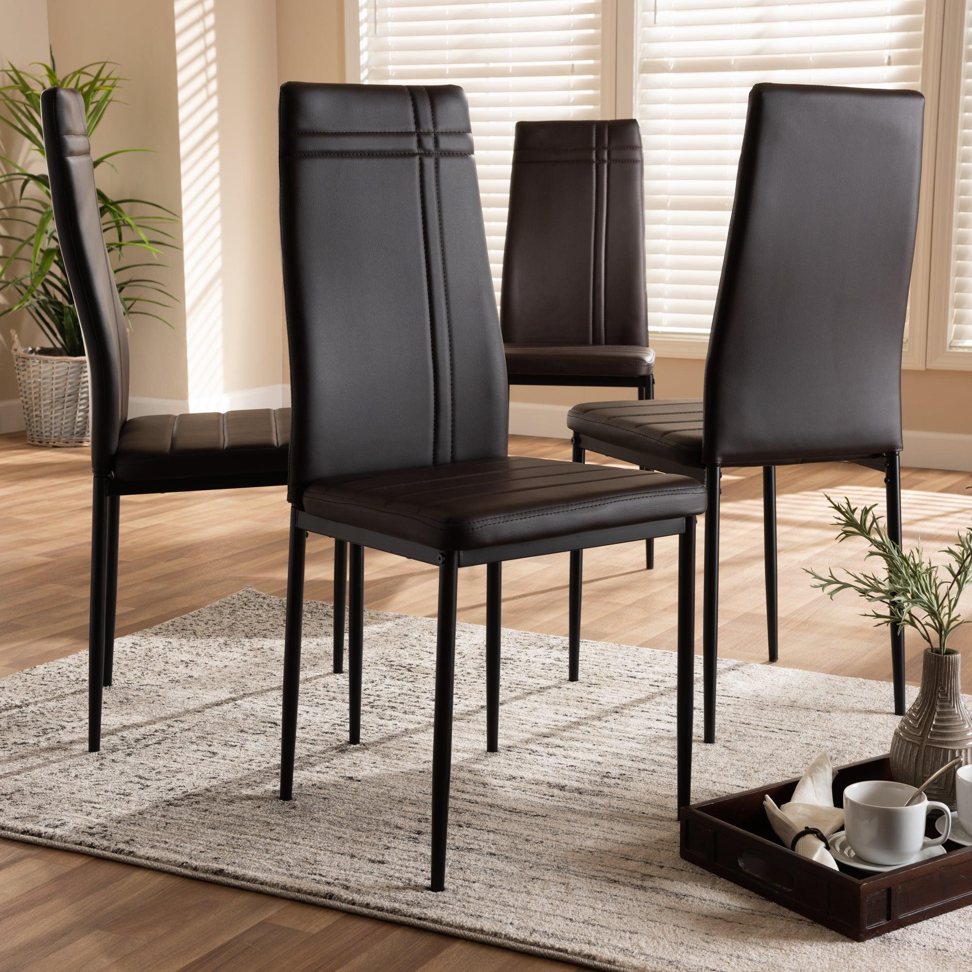 Matiese Modern and Contemporary Faux Leather Upholstered Dining Chair (Set of 4)