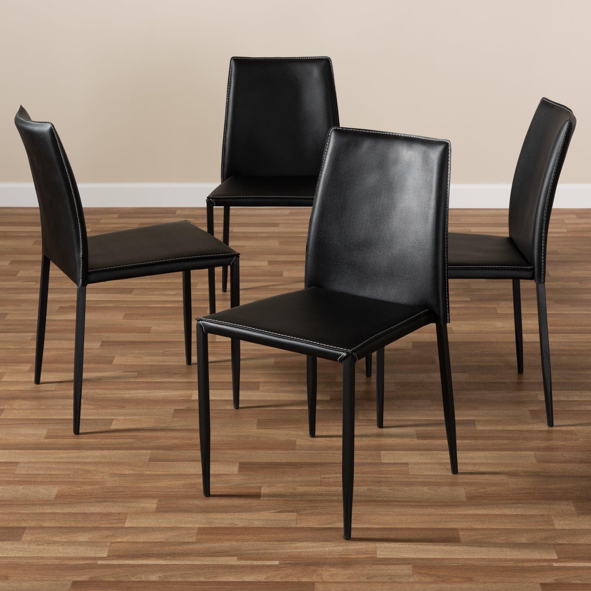 Pascha Modern and Contemporary Faux Leather Upholstered Dining Chair (Set of 4)
