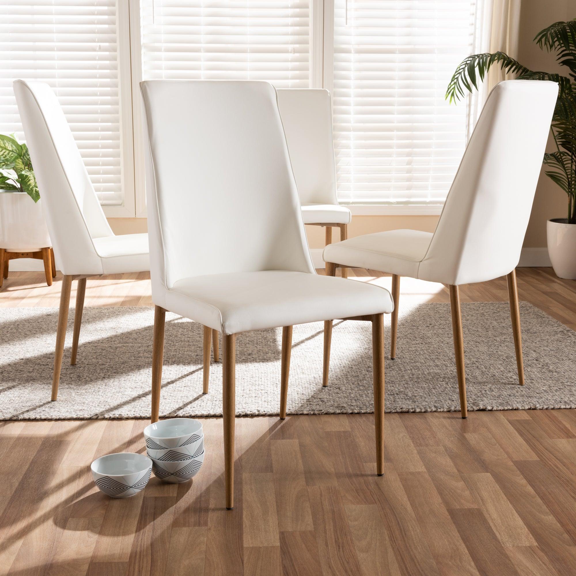 Chandelle Modern and Contemporary Faux Leather Upholstered Dining Chair (Set of 4)