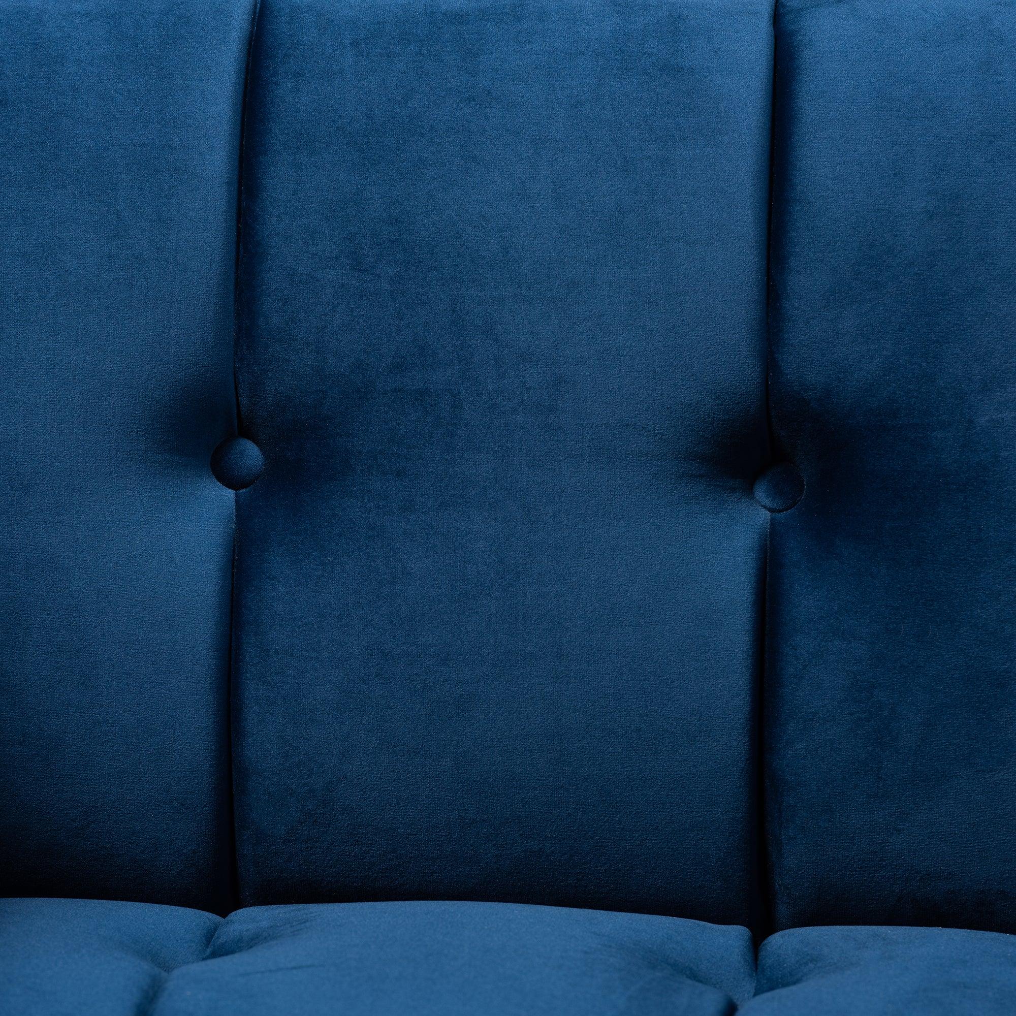 Ambra Glam and Luxe Royal Velvet Fabric Upholstered and Button Tufted Armchair