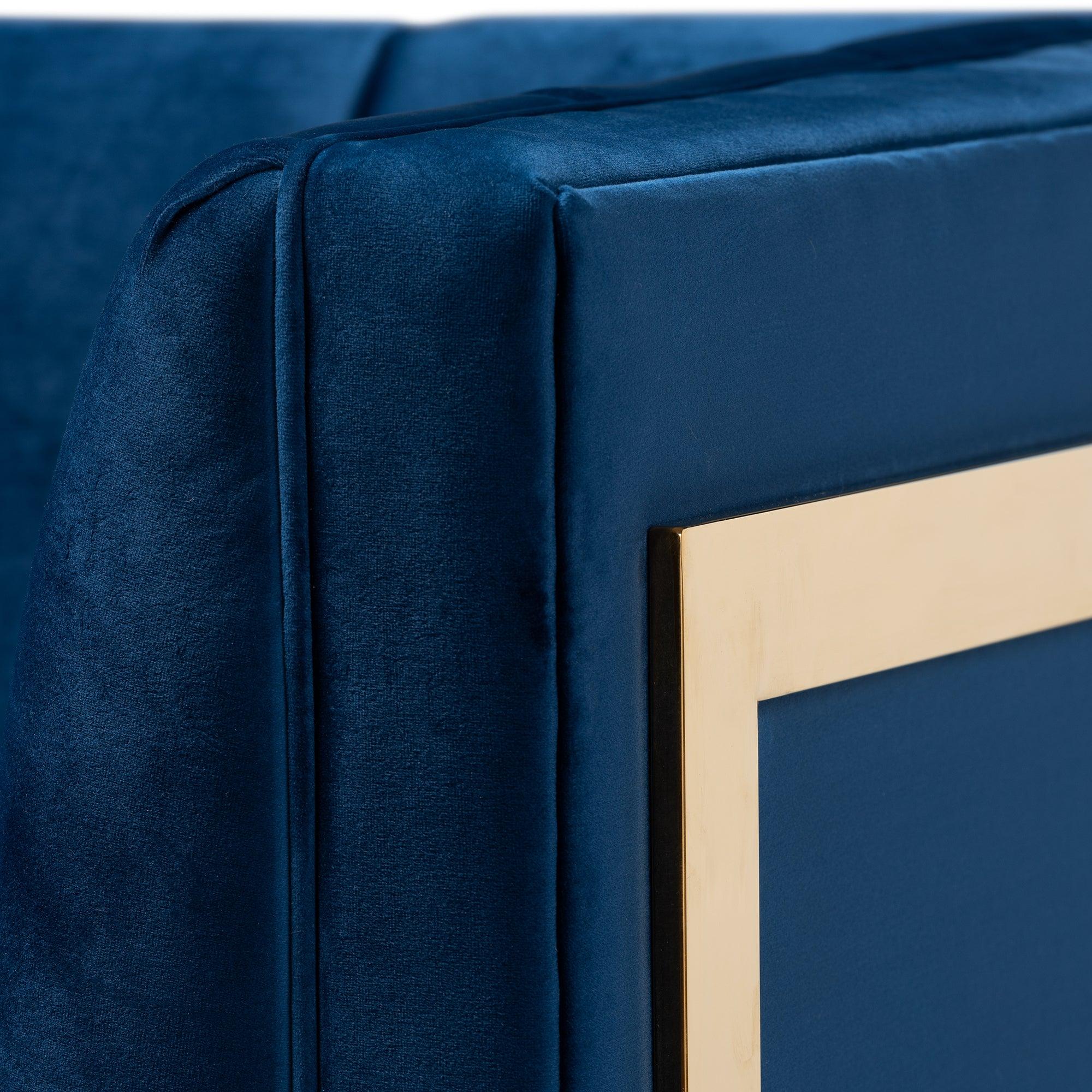 Ambra Glam and Luxe Royal Velvet Fabric Upholstered and Button Tufted Armchair