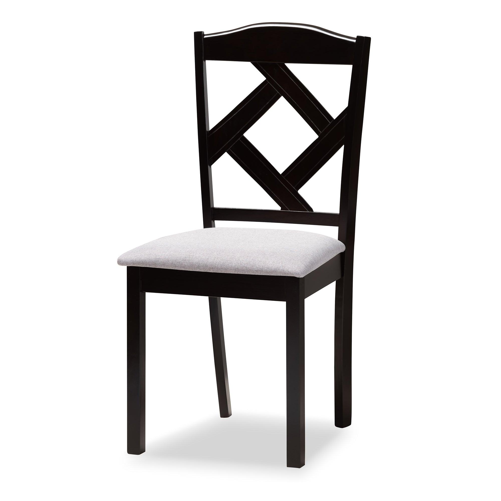 Morigan Modern Transitional Fabric Upholstered and Finished Wood 5-Piece Dining Set
