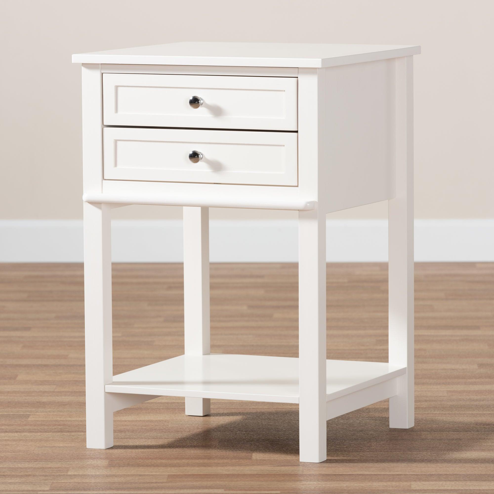Willow Modern Transitional Finished 2-Drawer Wood End Table