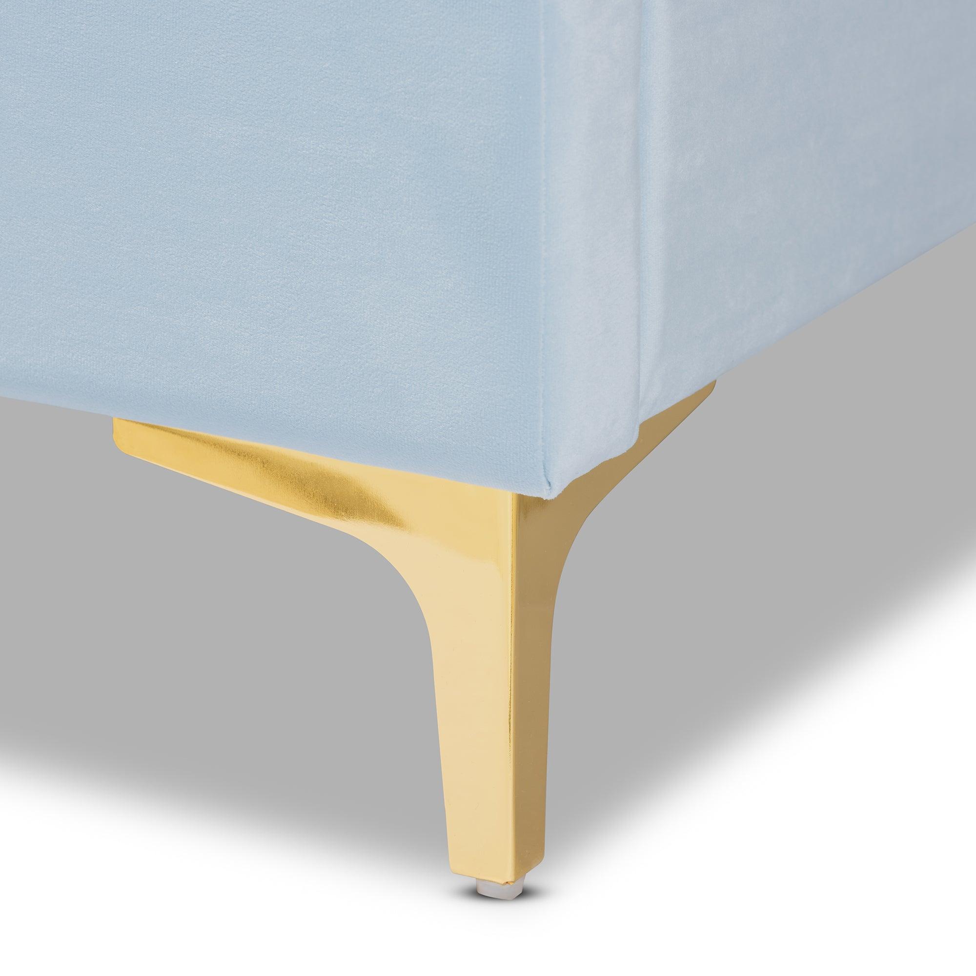 Saverio Glam and Luxe Velvet Fabric Upholstered Platform Bed