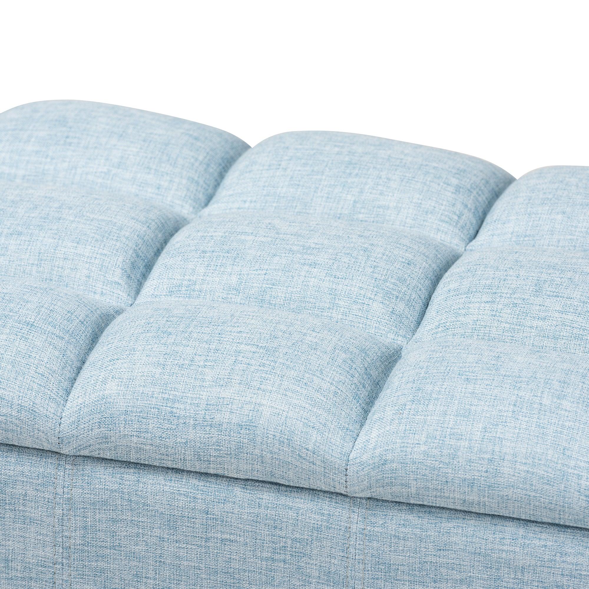 Brette Mid-Century Modern Fabric Upholstered Finished Wood Storage Bench