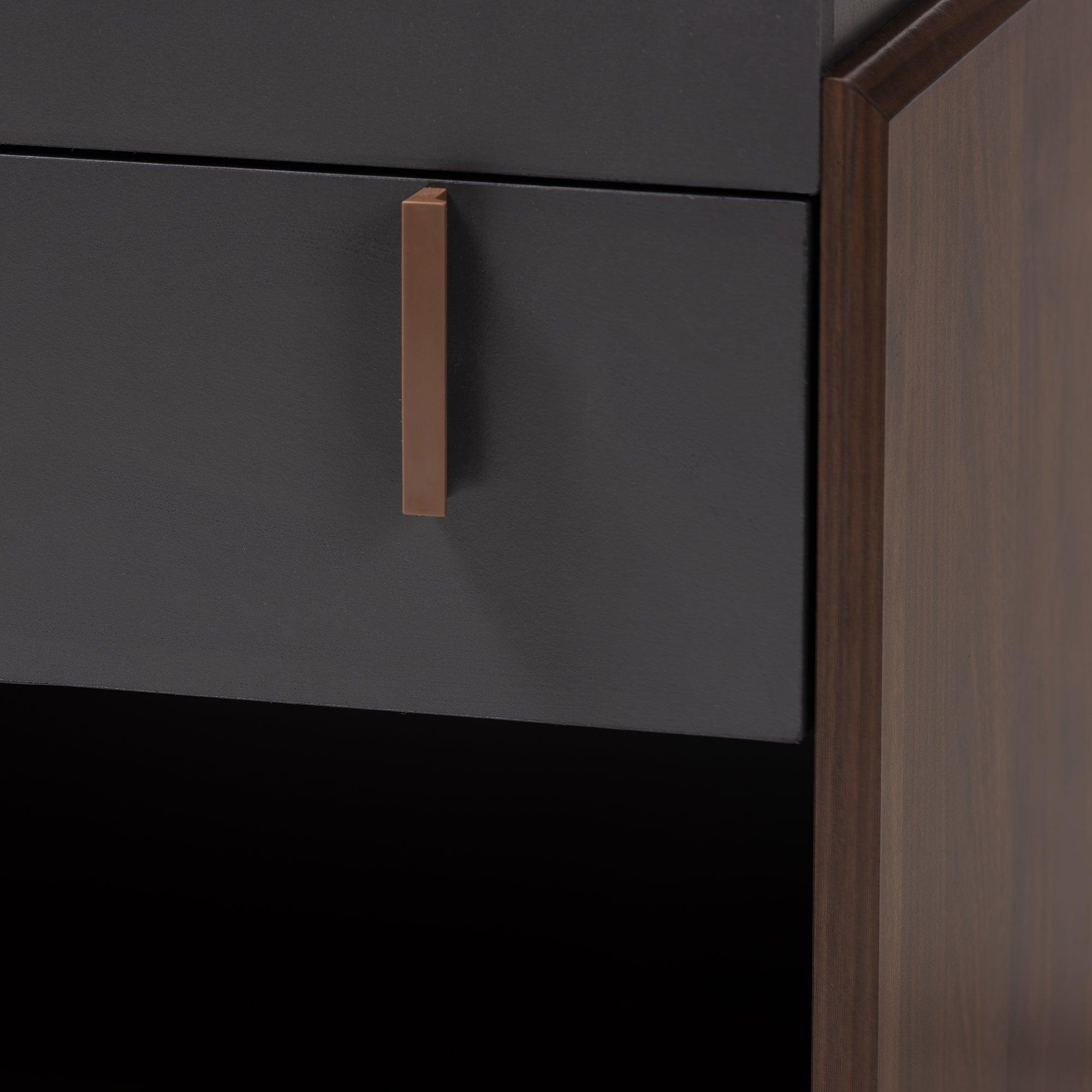 Rikke Modern and Contemporary Two-Tone and Finished Wood 1-Drawer Nightstand