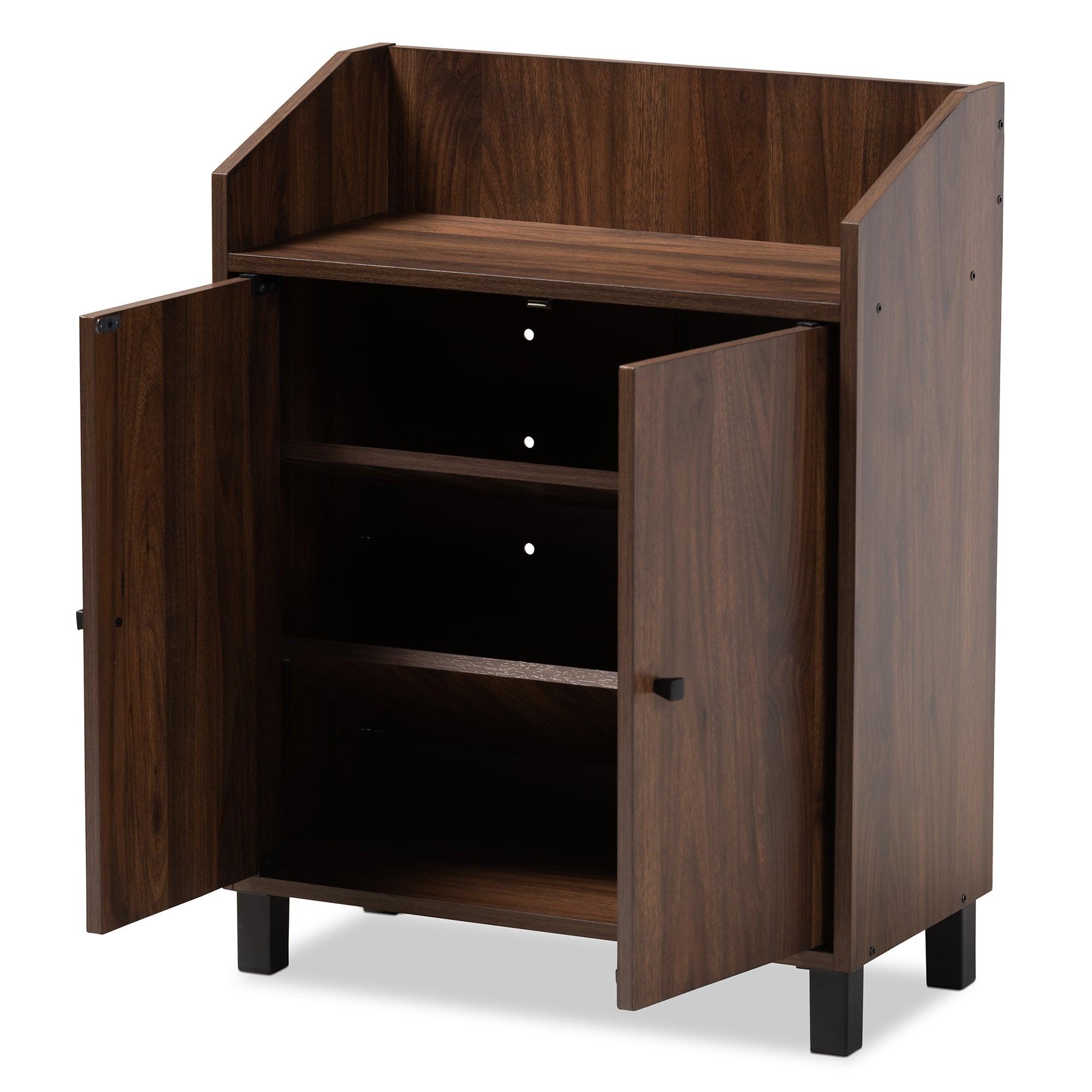 Rossin Modern and Contemporary Finished 2-Door Wood Entryway Shoe Storage Cabinet