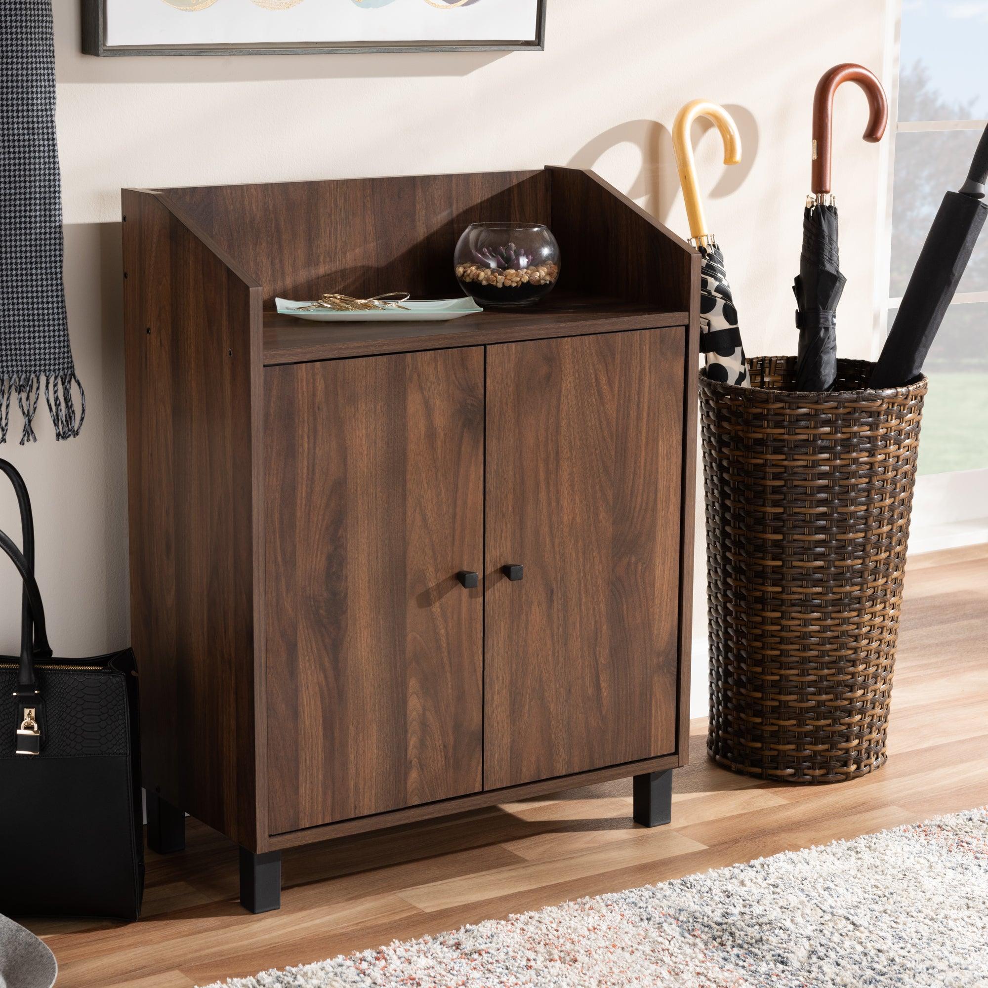 Rossin Modern and Contemporary Finished 2-Door Wood Entryway Shoe Storage Cabinet