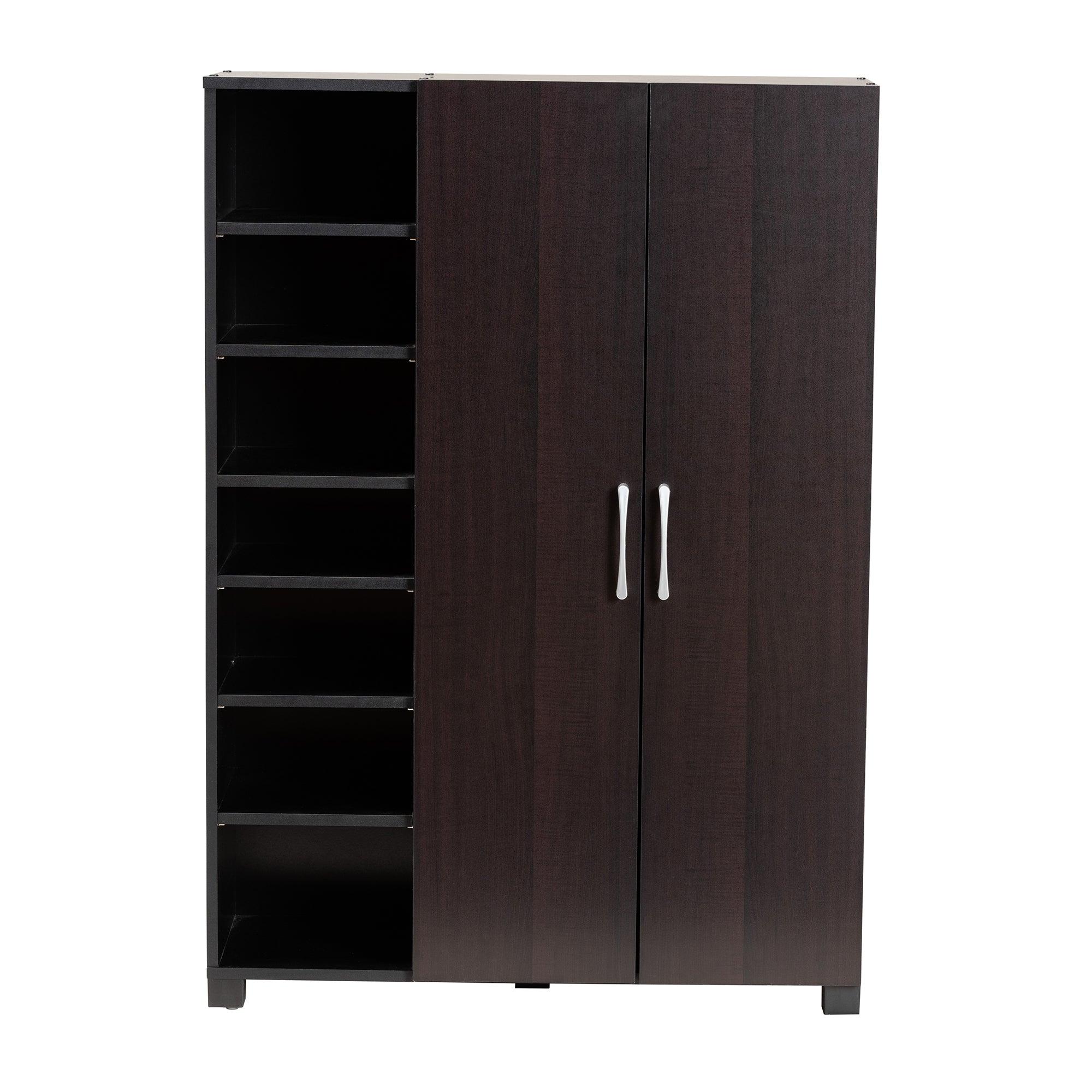 Marine Modern and Contemporary Two-Tone and Finished 2-Door Wood Entryway Shoe Storage Cabinet