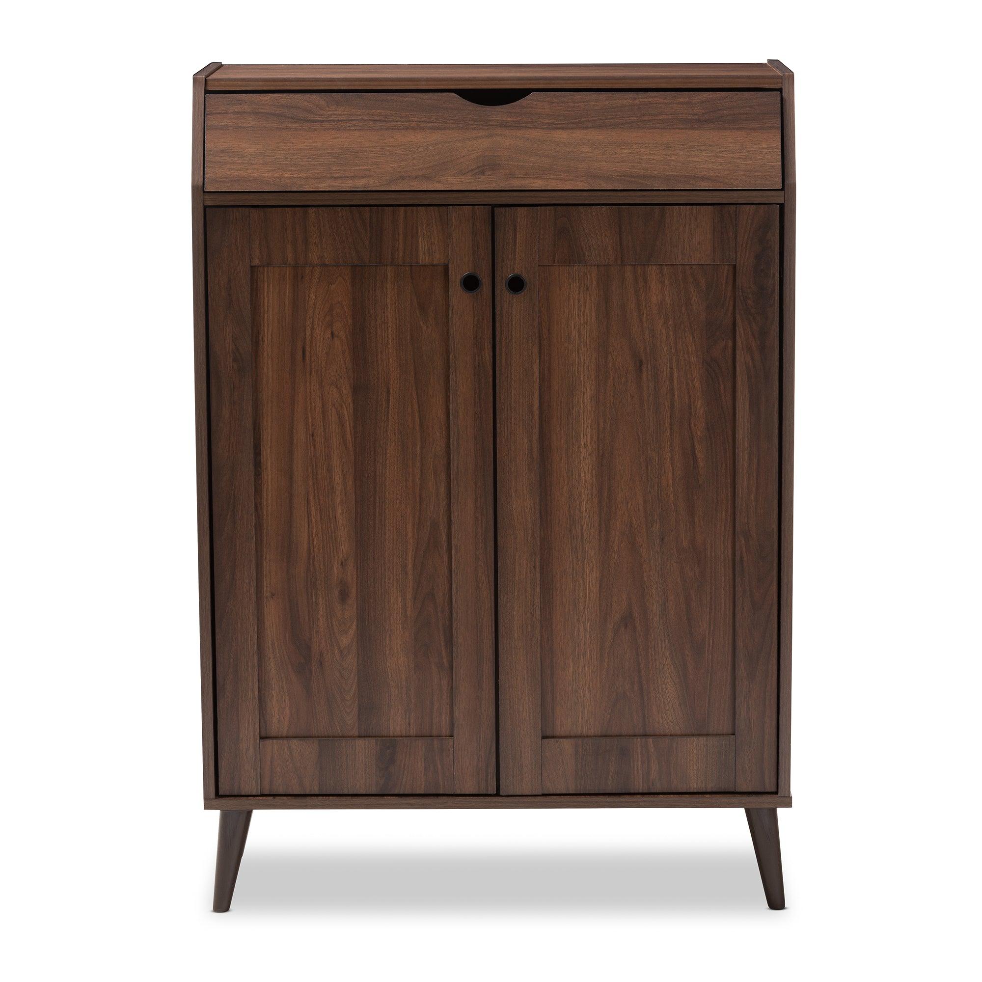 Cormier Mid-Century Modern finished 2-Door Wood Entryway Shoe Storage Cabinet