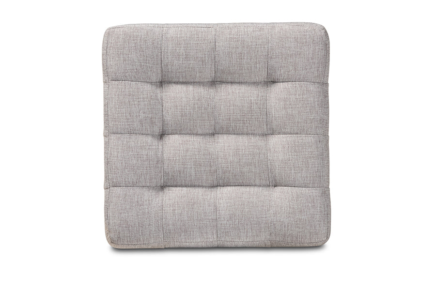 Elladio Modern and Contemporary Fabric Upholstered Tufted Cube Ottoman Set of 2