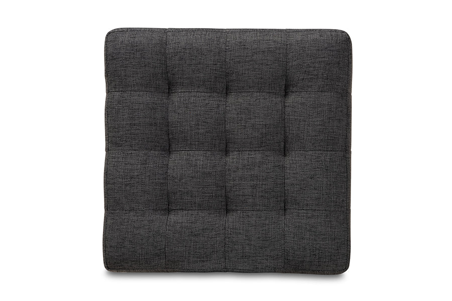 Elladio Modern and Contemporary Fabric Upholstered Tufted Cube Ottoman Set of 2