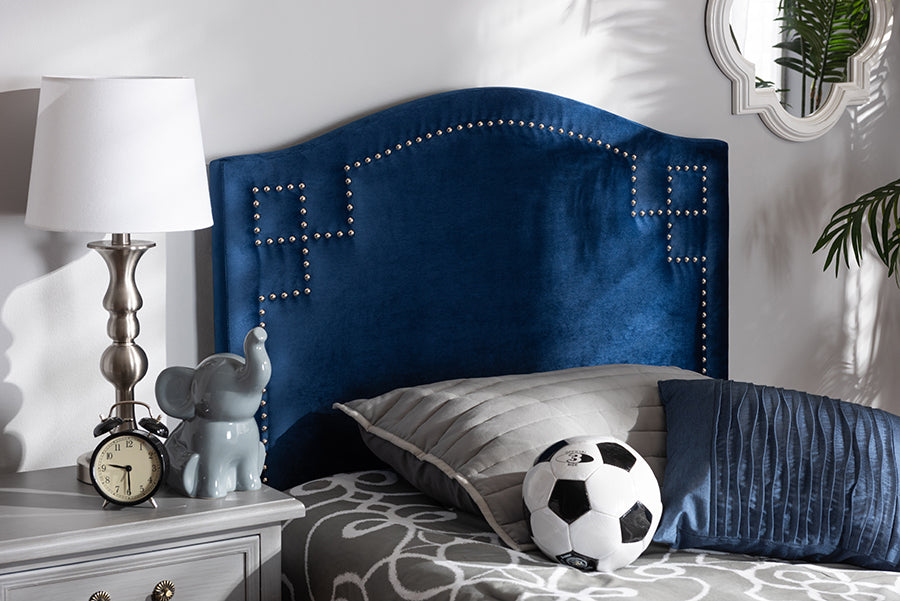 Aubrey Modern and Contemporary Velvet Fabric Upholstered Headboard