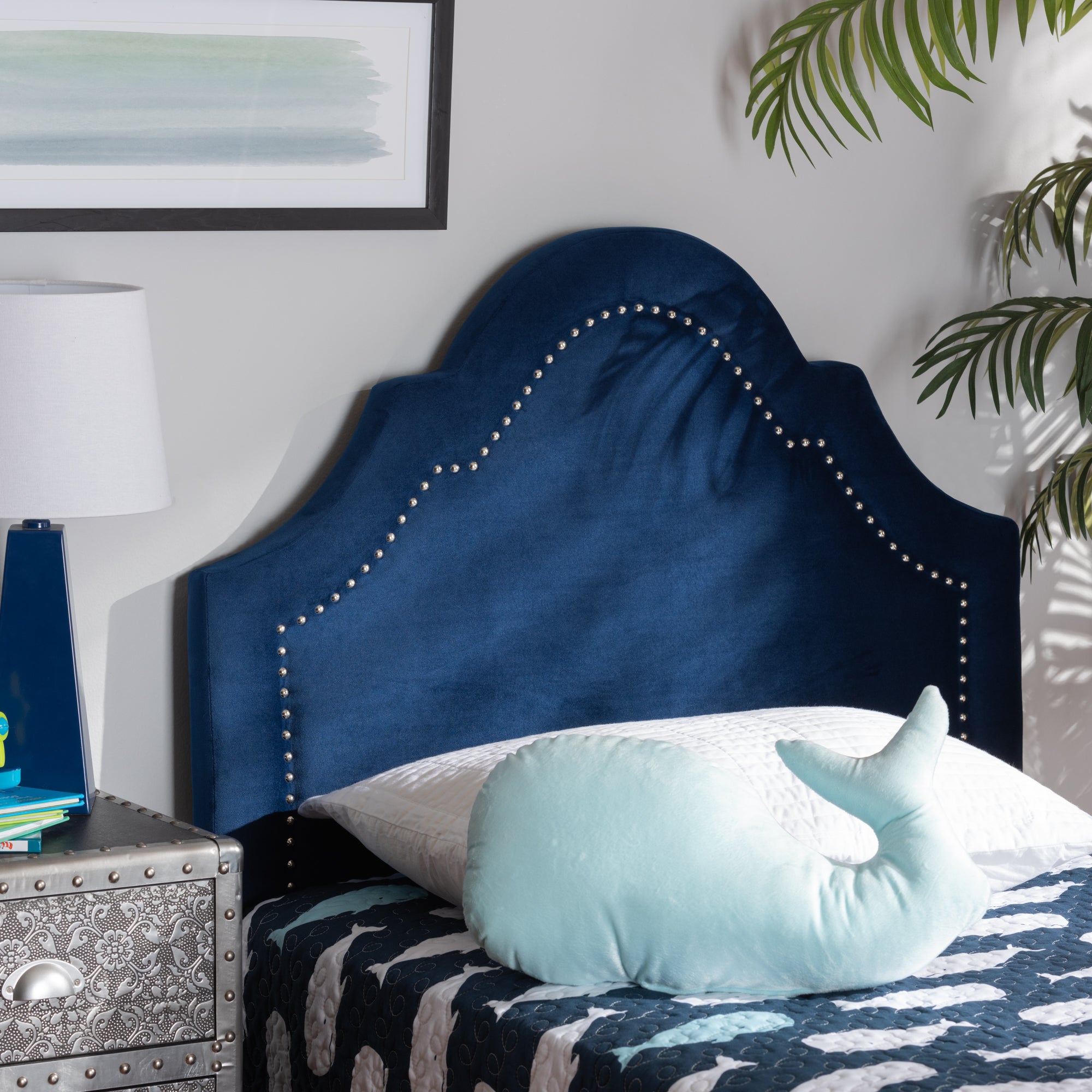 Rita Modern and Contemporary Velvet Fabric Upholstered Headboard