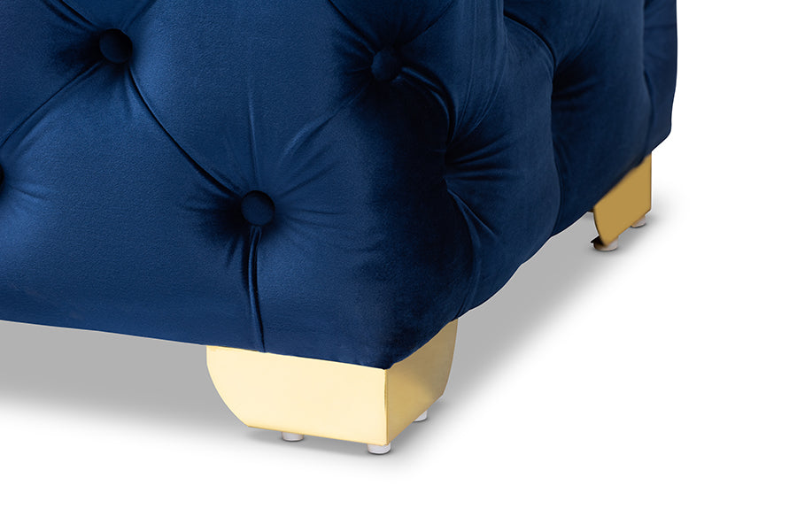 Avara Glam and Luxe Velvet Fabric Upholstered Finished Button Tufted Bench