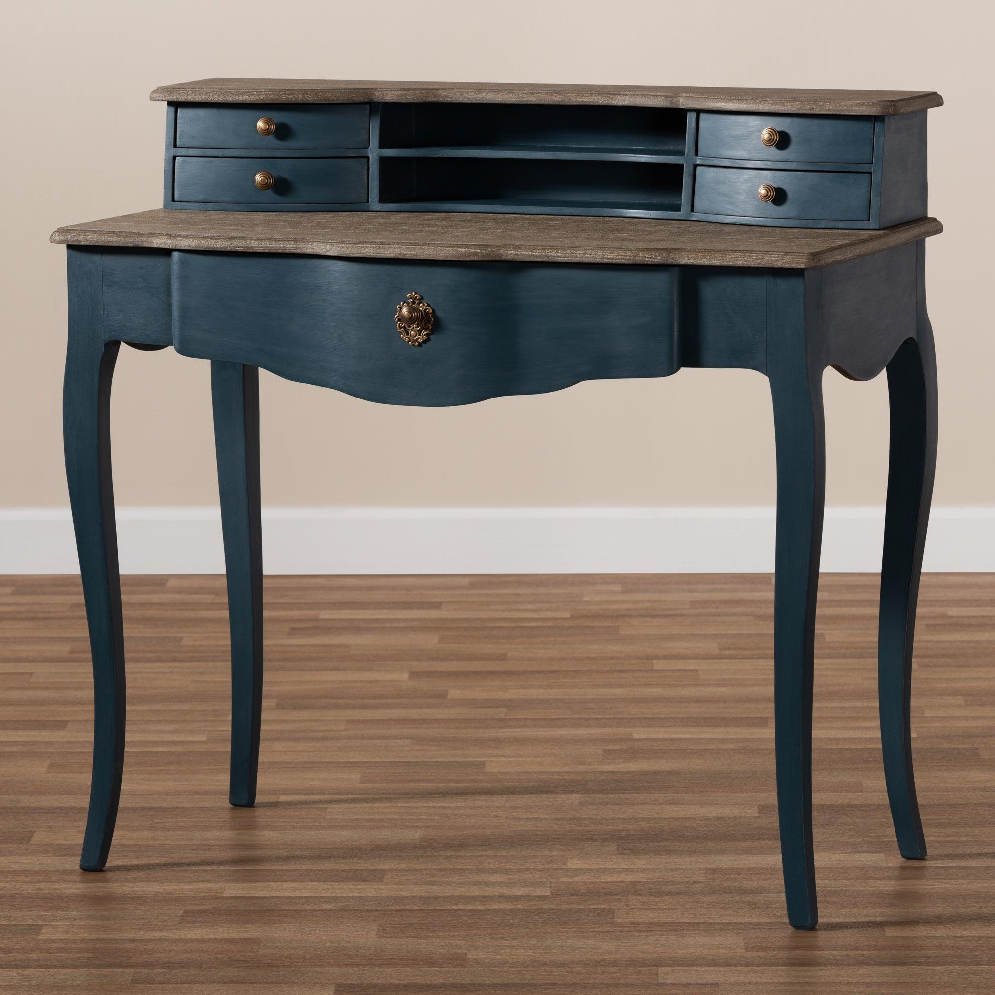 Celestine French Provincial Spruce Finished Wood Accent Writing Desk