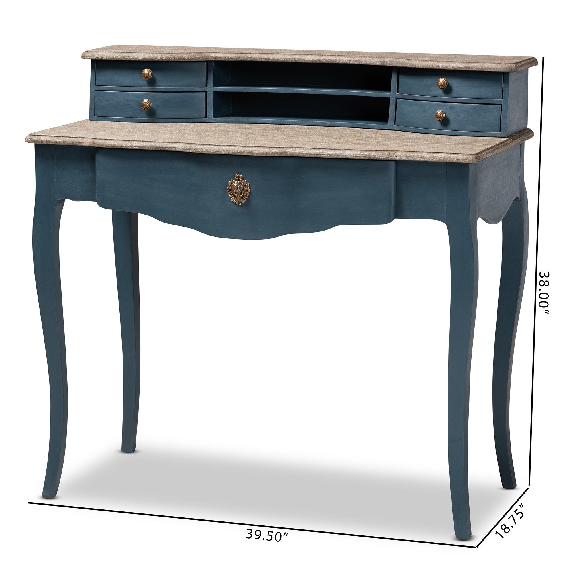 Celestine French Provincial Spruce Finished Wood Accent Writing Desk