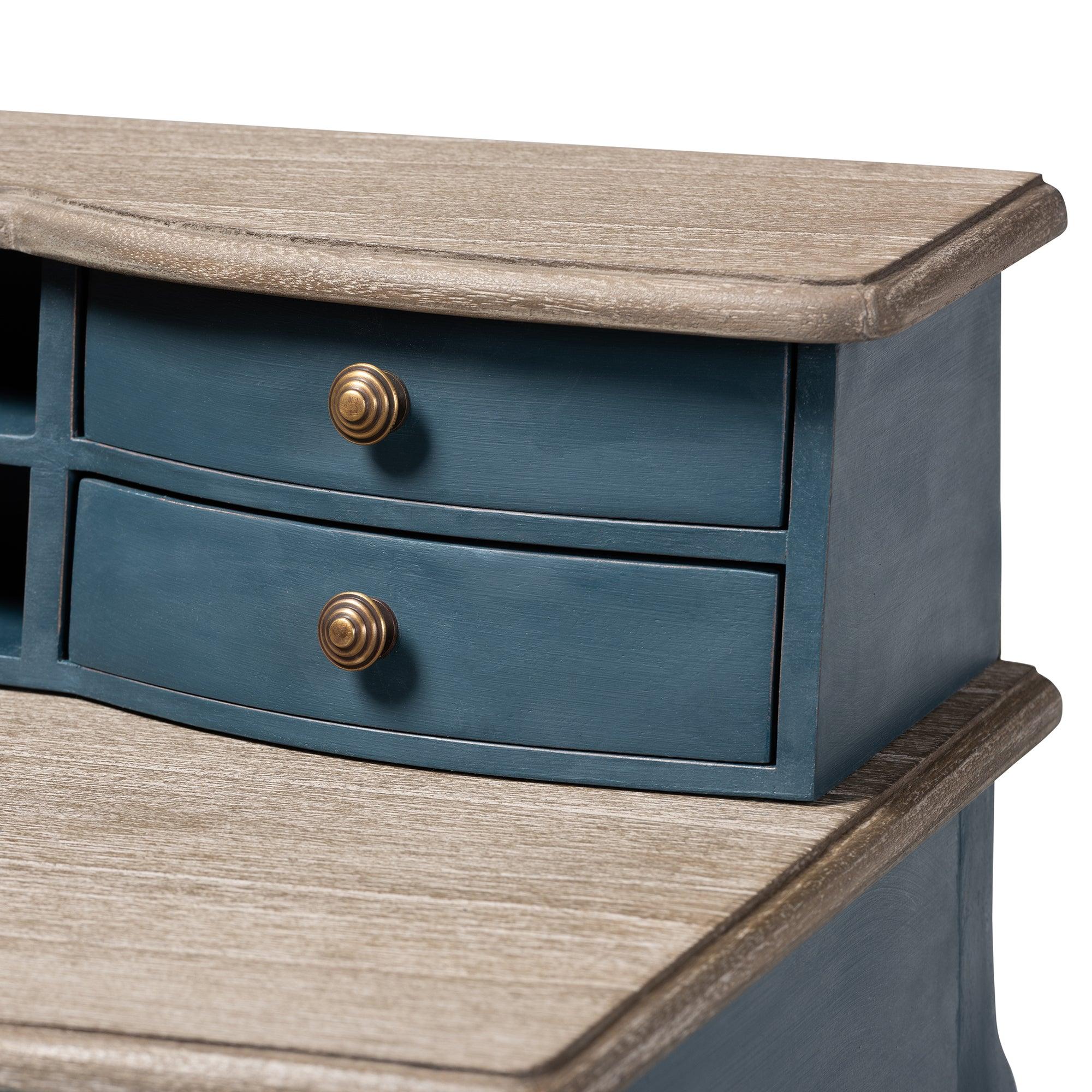 Celestine French Provincial Spruce Finished Wood Accent Writing Desk