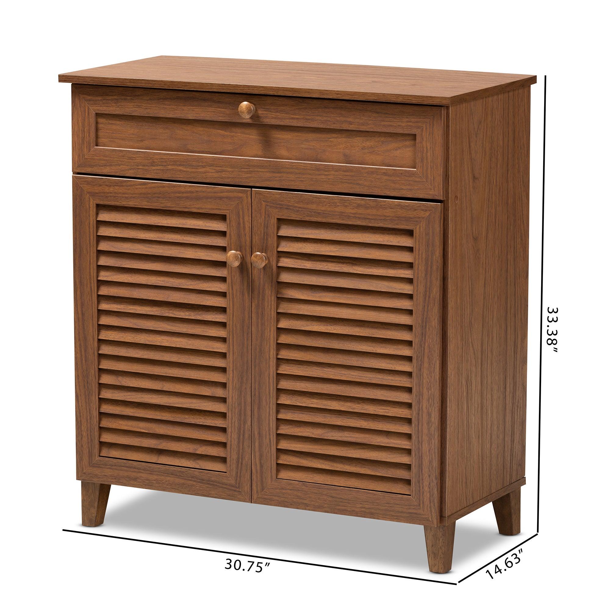 Coolidge Modern and Contemporary Finished 4-Shelf Wood Shoe Storage Cabinet