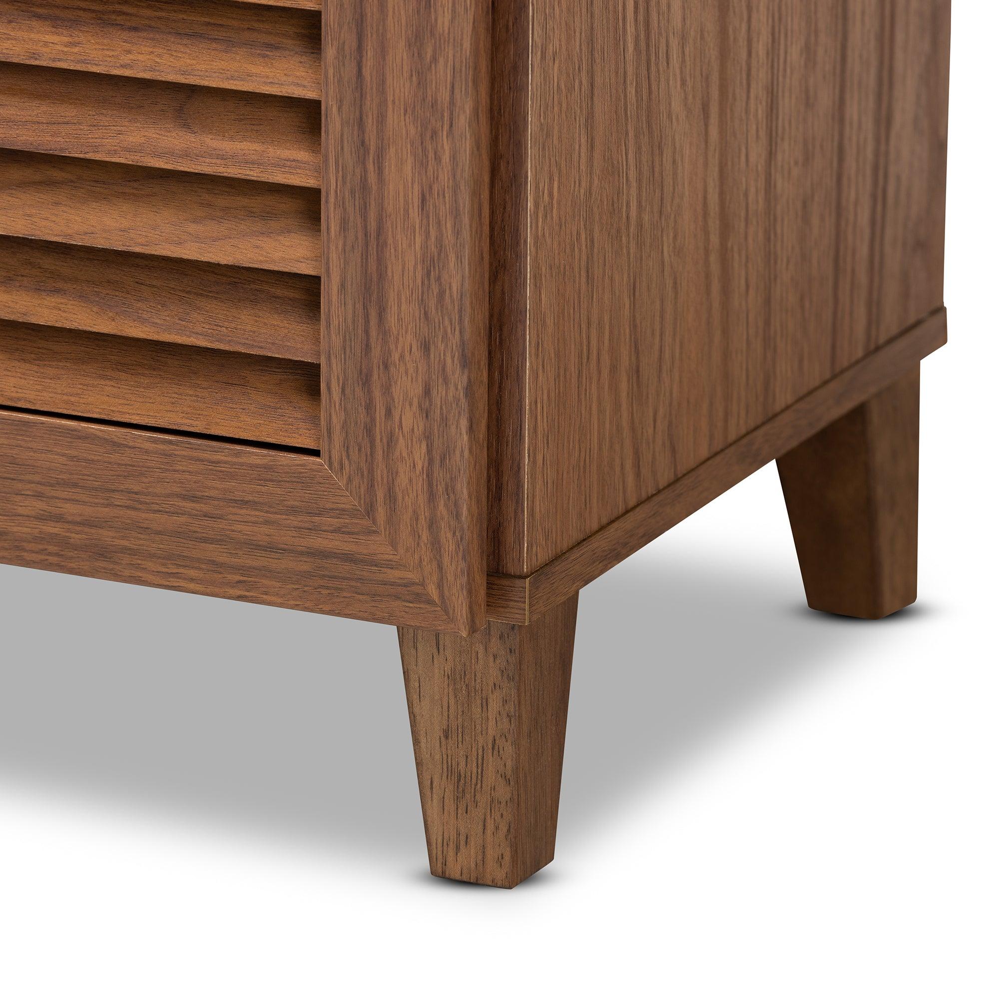 Coolidge Modern and Contemporary Finished 4-Shelf Wood Shoe Storage Cabinet