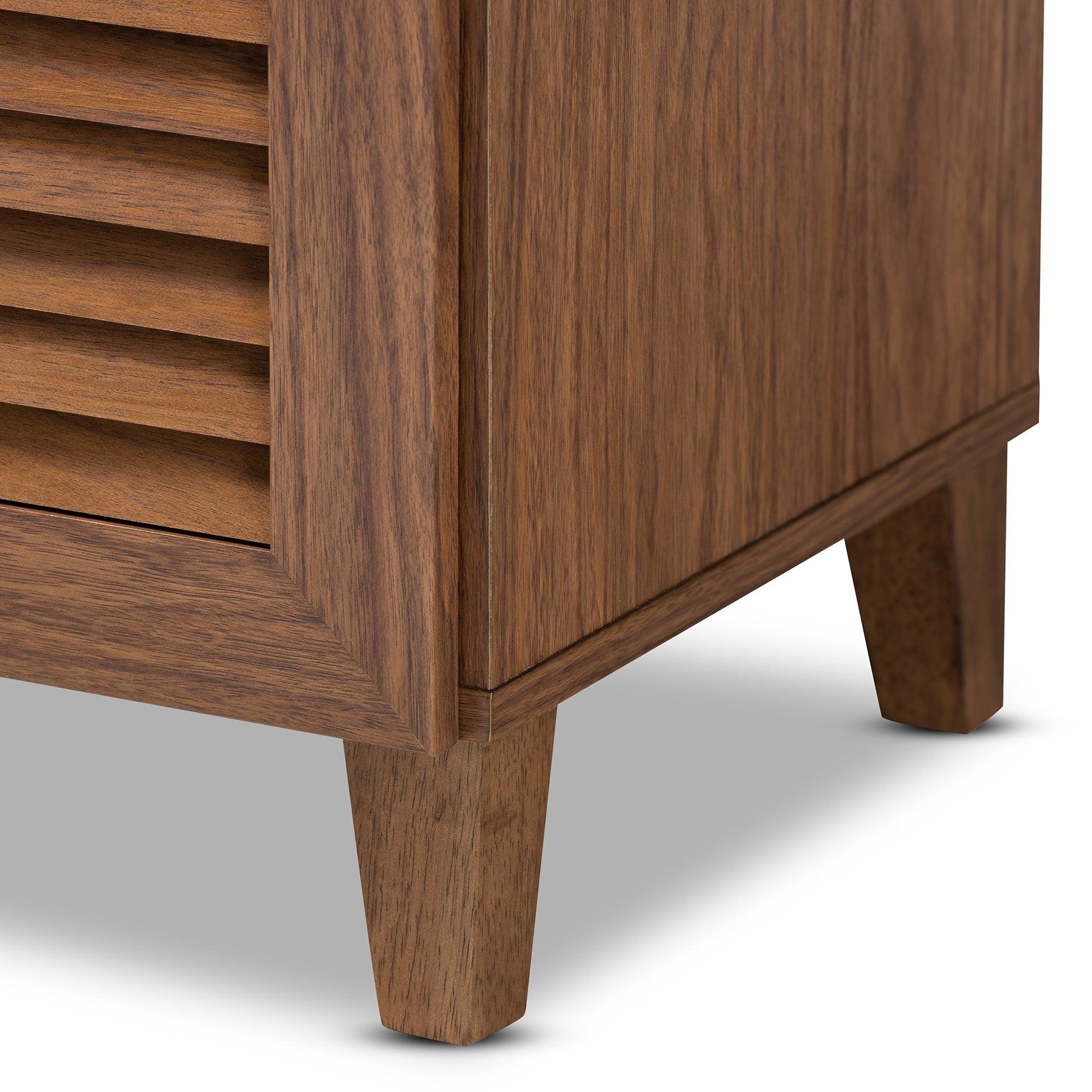 Coolidge Modern and Contemporary Finished 5-Shelf Wood Shoe Storage Cabinet