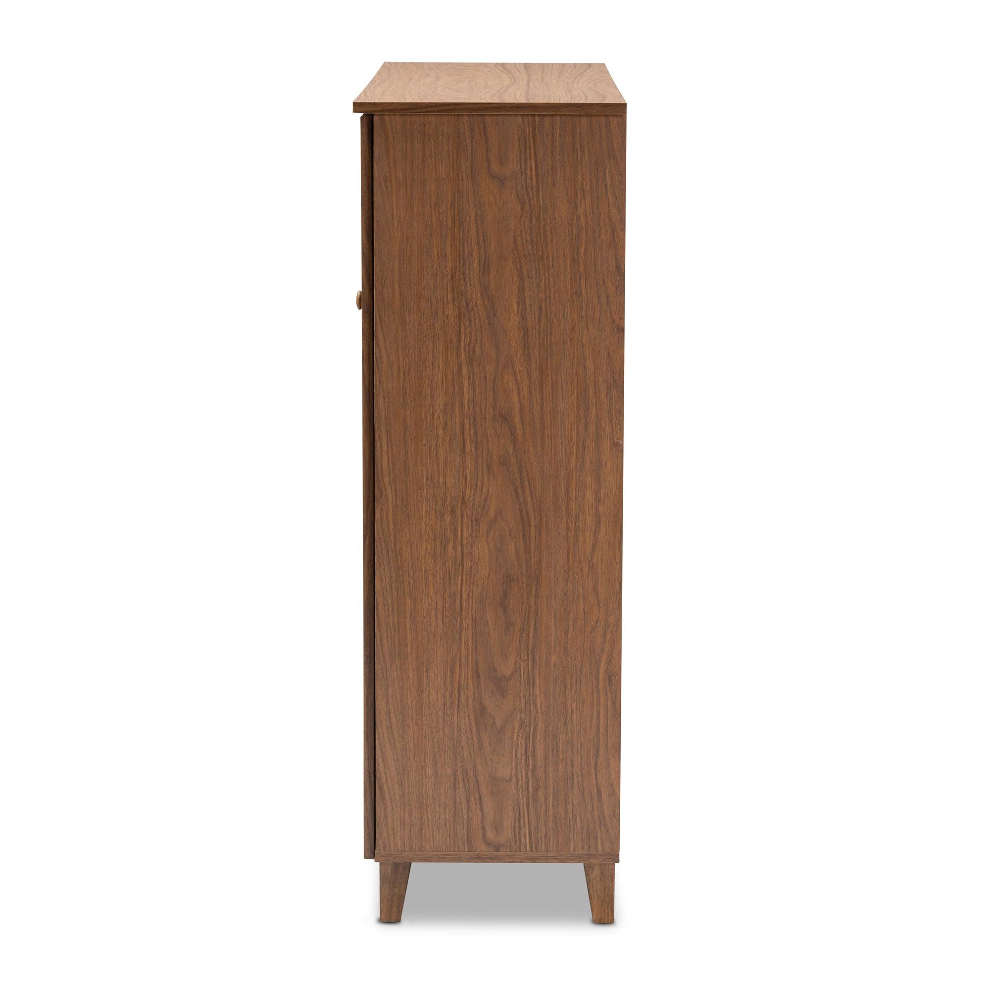 Coolidge Modern and Contemporary Finished 11-Shelf Wood Shoe Storage Cabinet