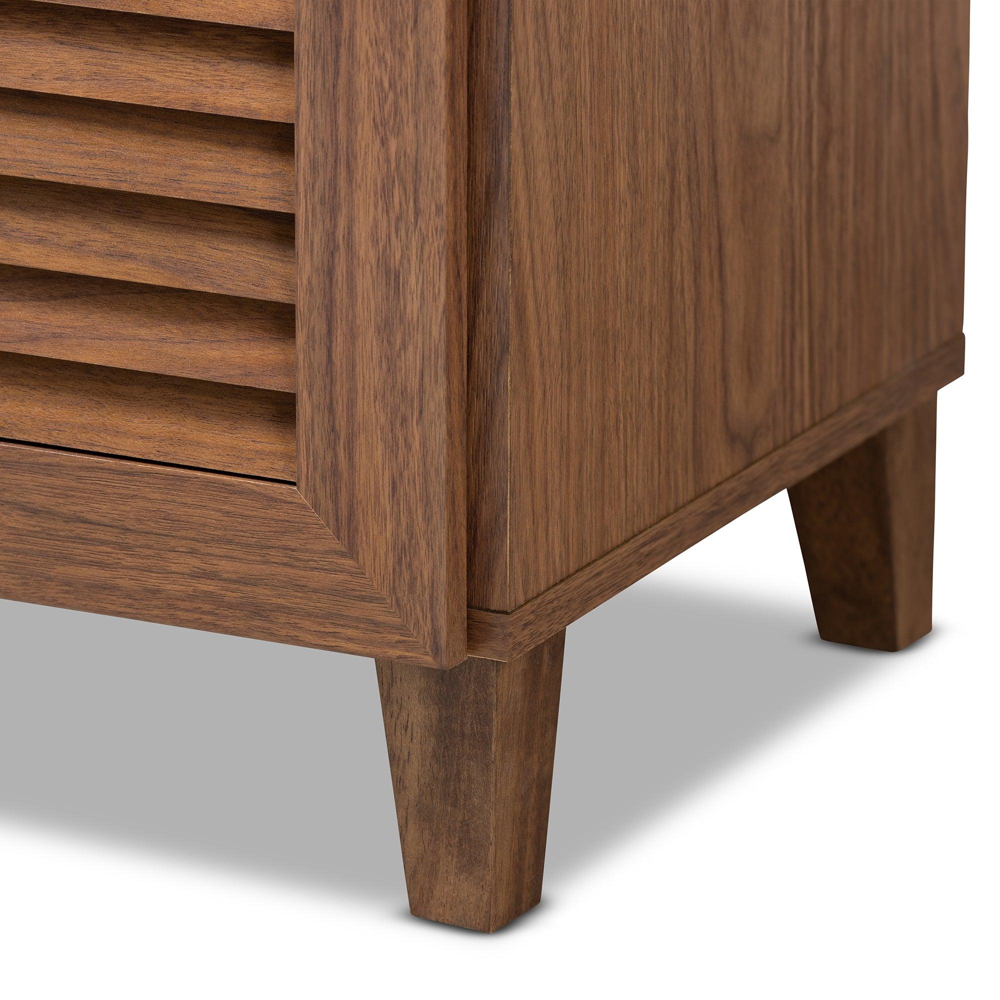 Coolidge Modern and Contemporary Finished 11-Shelf Wood Shoe Storage Cabinet
