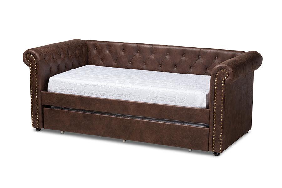 Mabelle Modern and Contemporary Faux Leather Upholstered Daybed