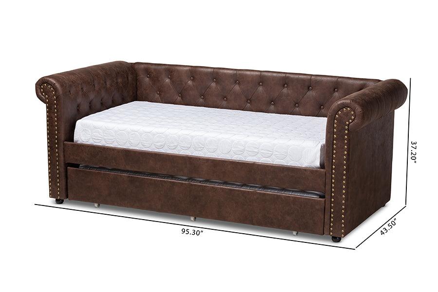 Mabelle Modern and Contemporary Faux Leather Upholstered Daybed