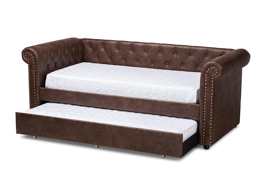 Mabelle Modern and Contemporary Faux Leather Upholstered Daybed