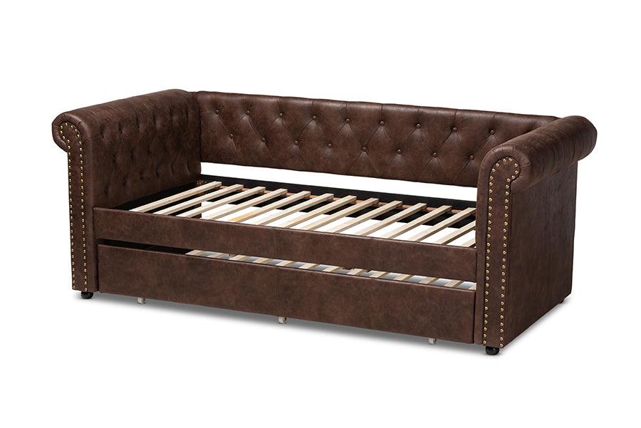 Mabelle Modern and Contemporary Faux Leather Upholstered Daybed