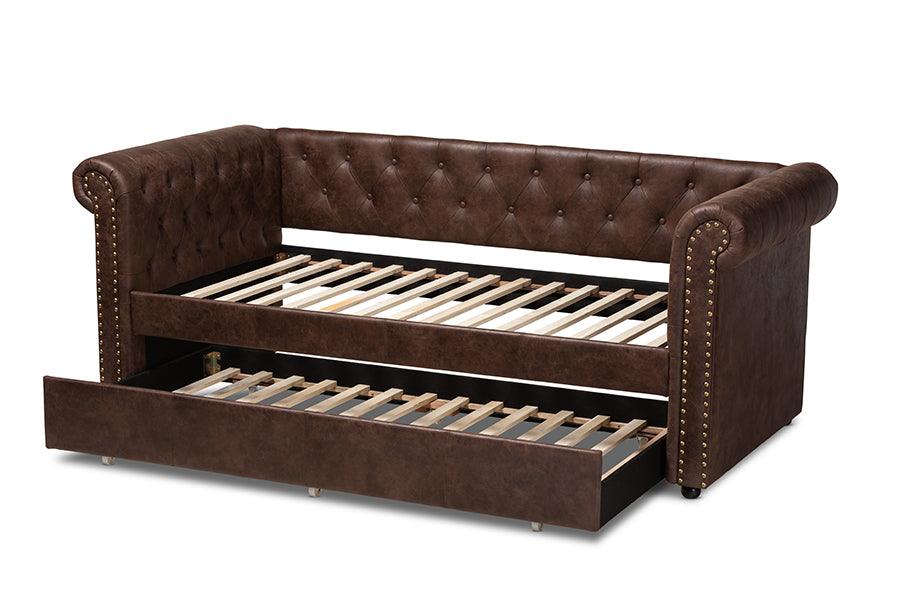 Mabelle Modern and Contemporary Faux Leather Upholstered Daybed